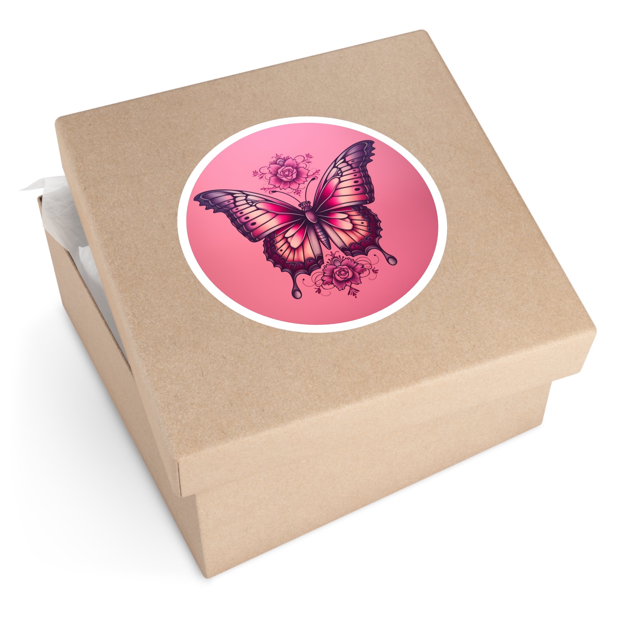 Butterfly & Rose, Elegant Art Sticker, Notebook Decor, Pretty Gift