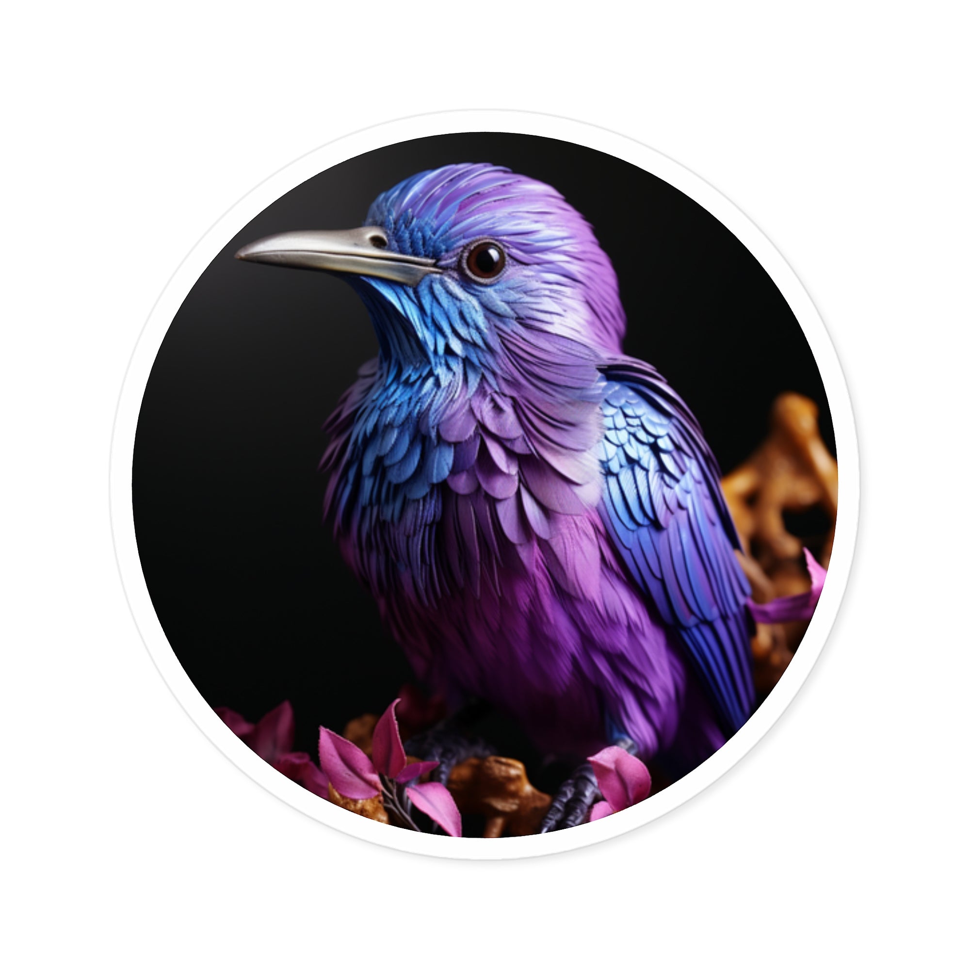 purple honeycreeper sticker, vibrant bird art, laptop decor, nature lover gift