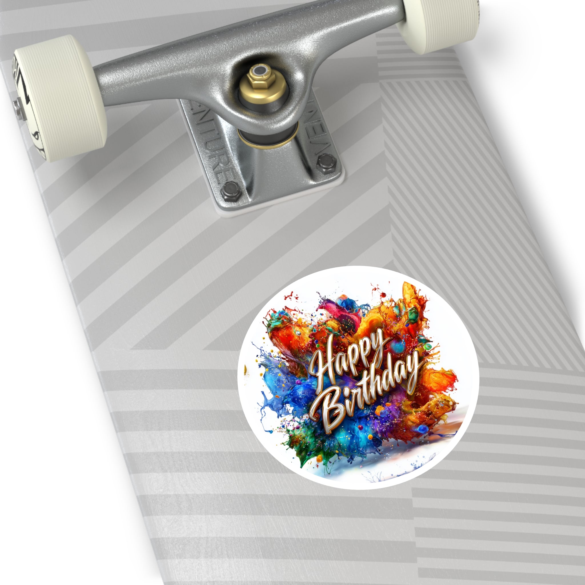 Color Splash Birthday Sticker, Vibrant Celebration Art, Colorful Design, Party Aesthetic