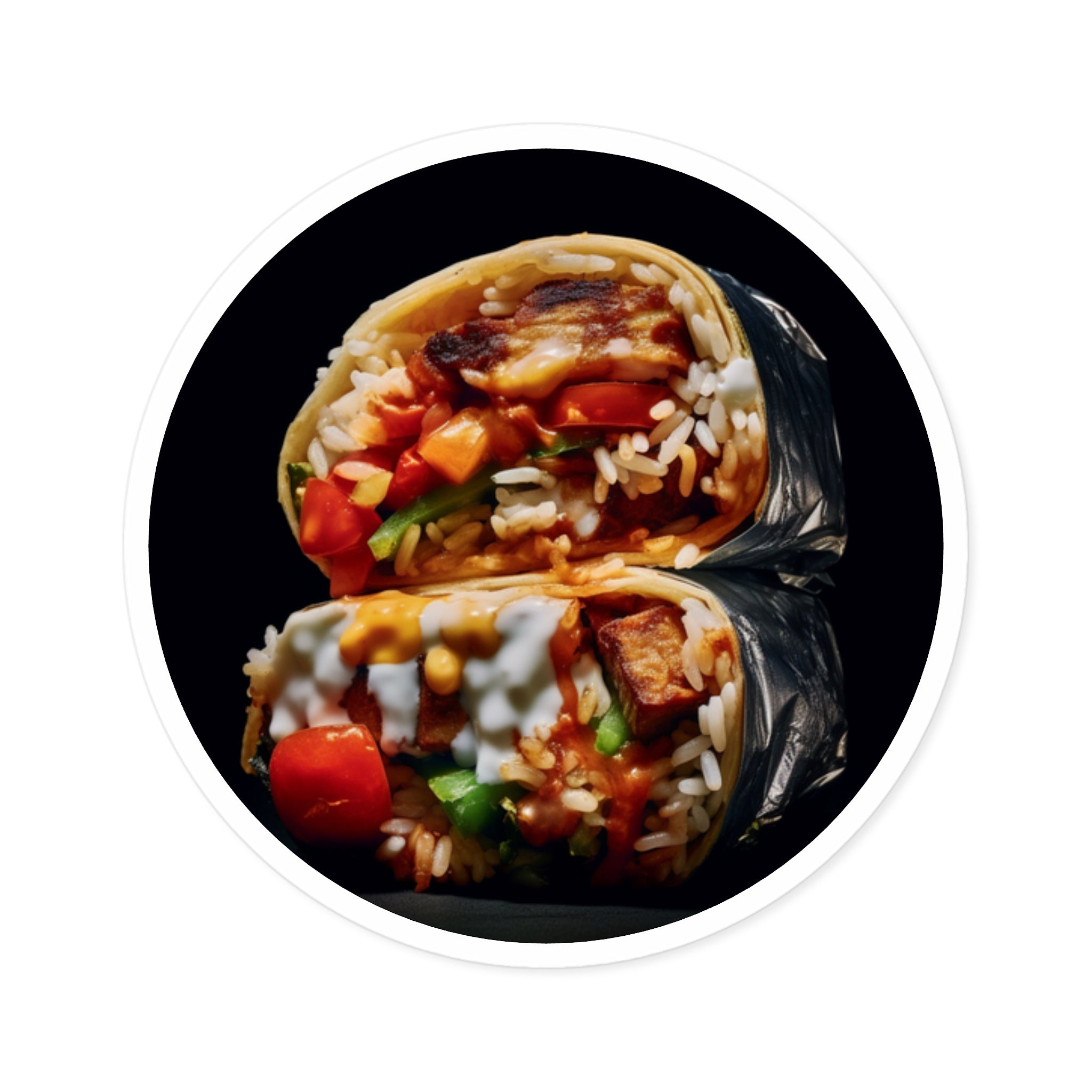 Burrito Sticker, Tasty Food Art, Funny Kitchen Gift
