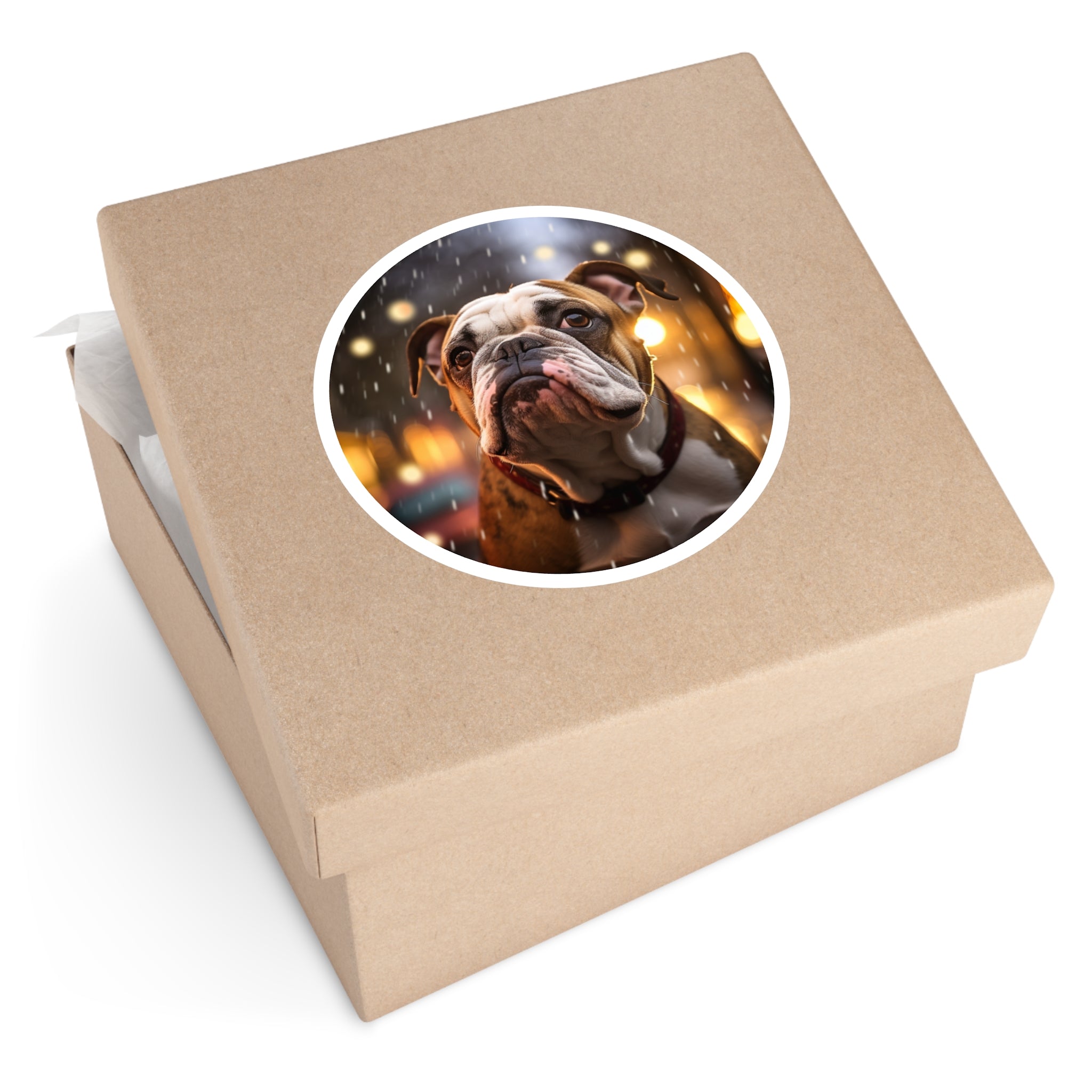 Bulldog Portrait, Soft Art Sticker, Notebook Decor, Pet Lover Gift