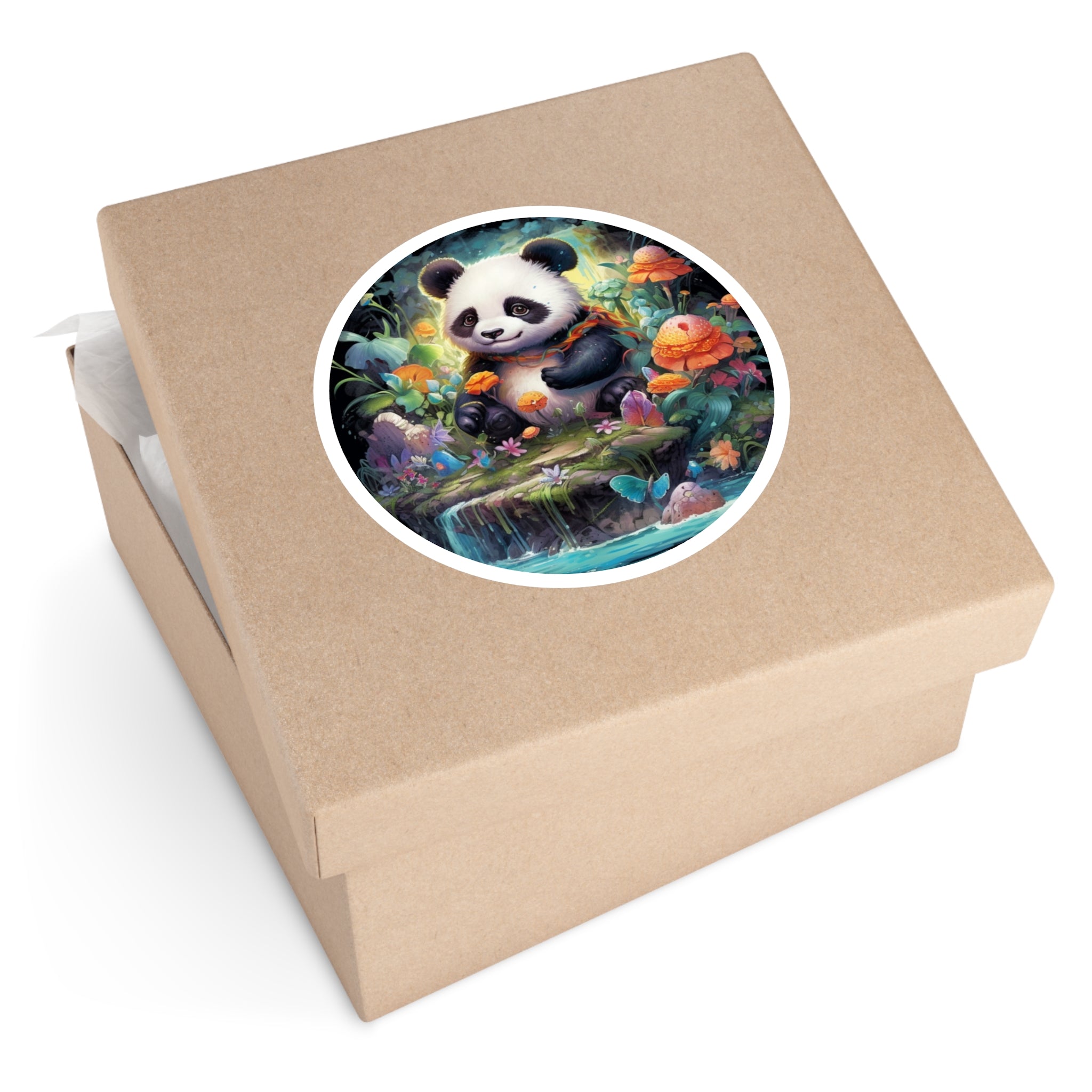 Cute Panda Garden, Fantasy Animal Sticker, Laptop Decoration, Kawaii Gift