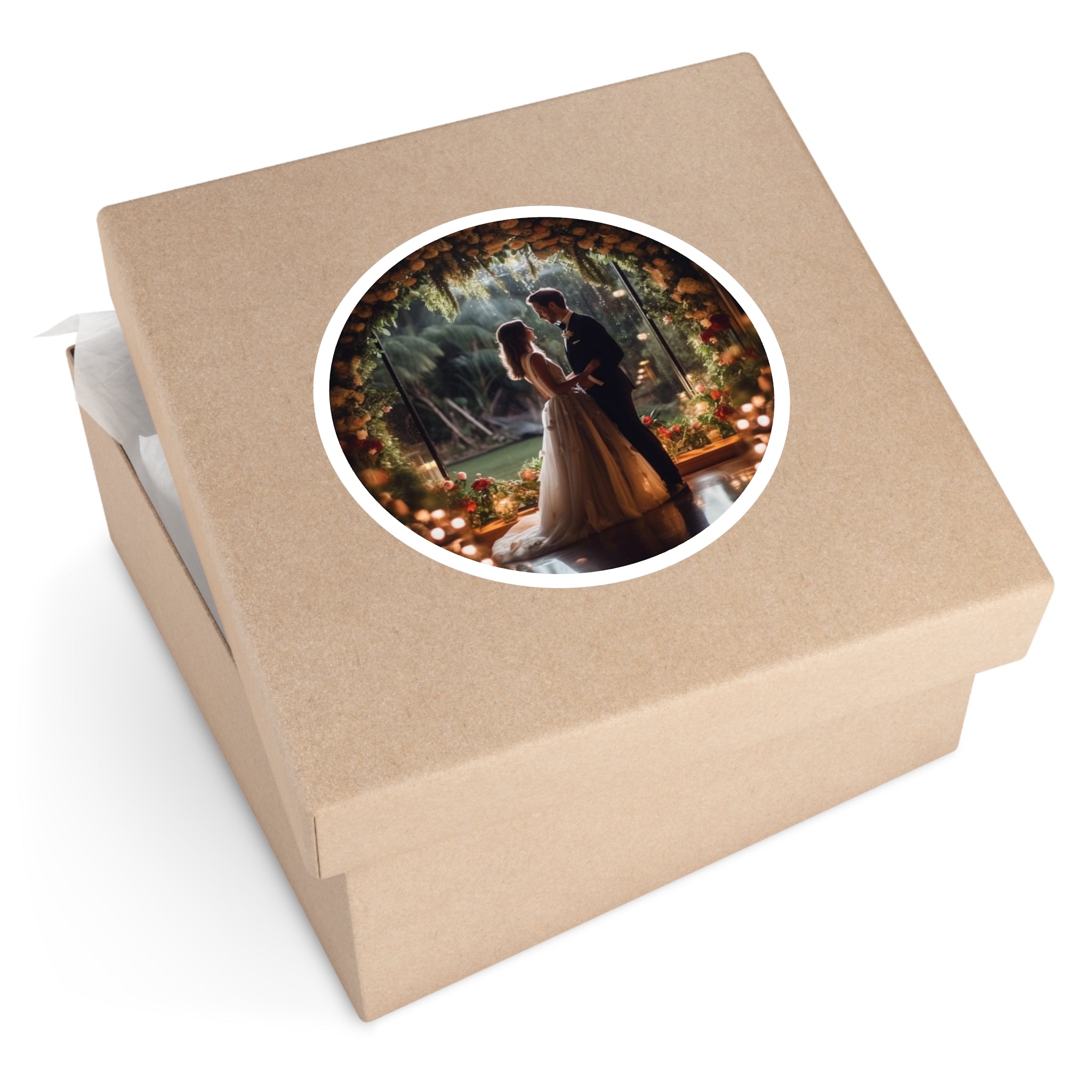 Majestic Wedding, Romantic Couple Sticker, Laptop or Scrapbook, Love Celebration