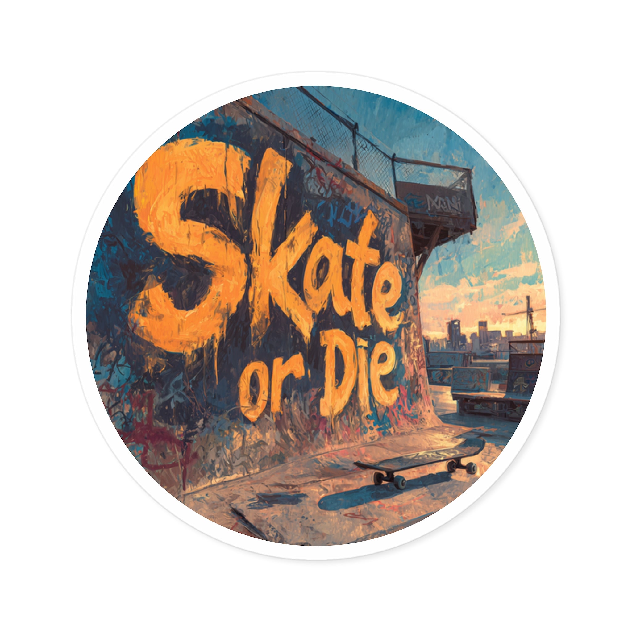 Skate or Die Sticker, Graffiti Wall Art, Urban Design, Skater Gift
