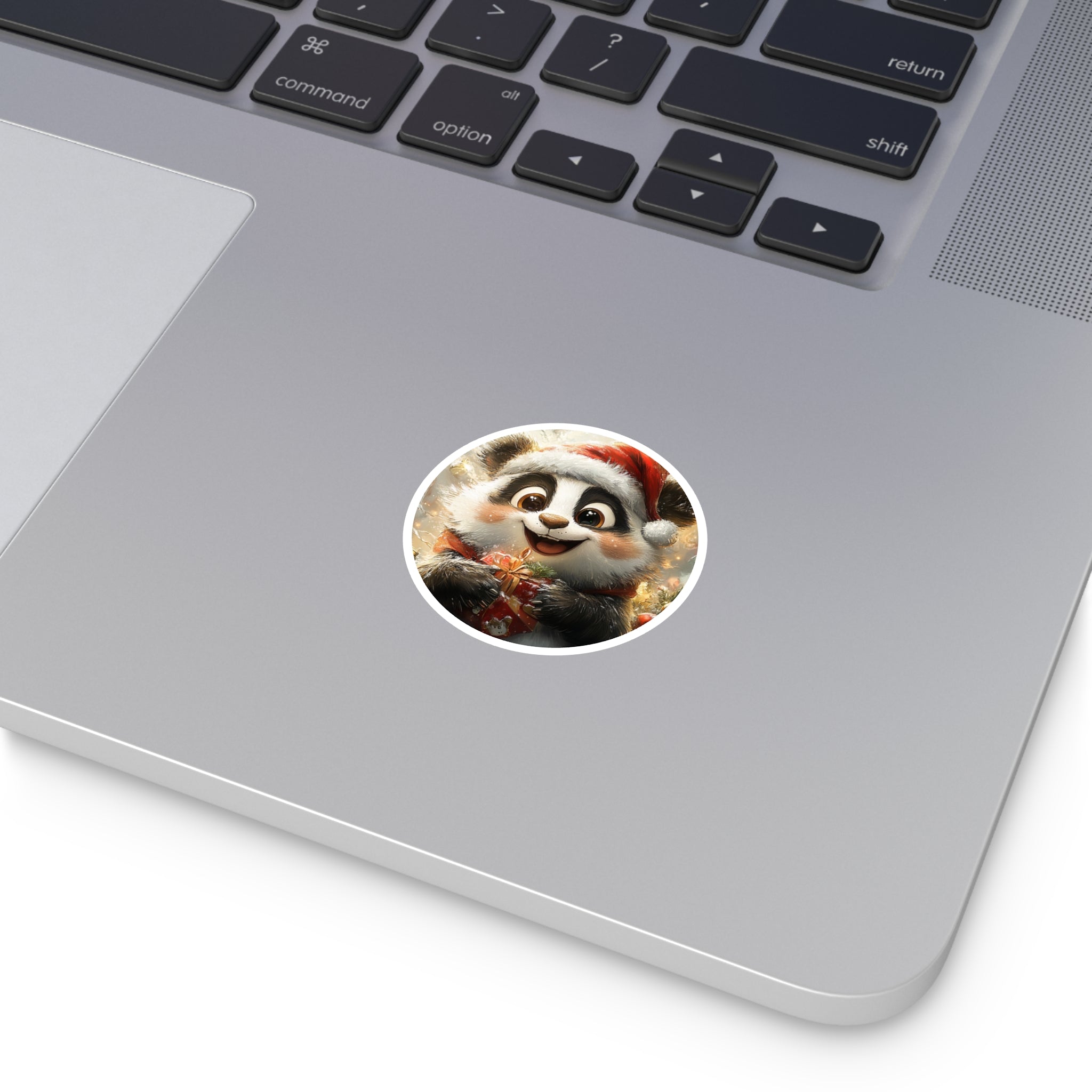 Christmas Panda Sticker, Cute Holiday Art, Festive Animal Design, Cheerful Gift