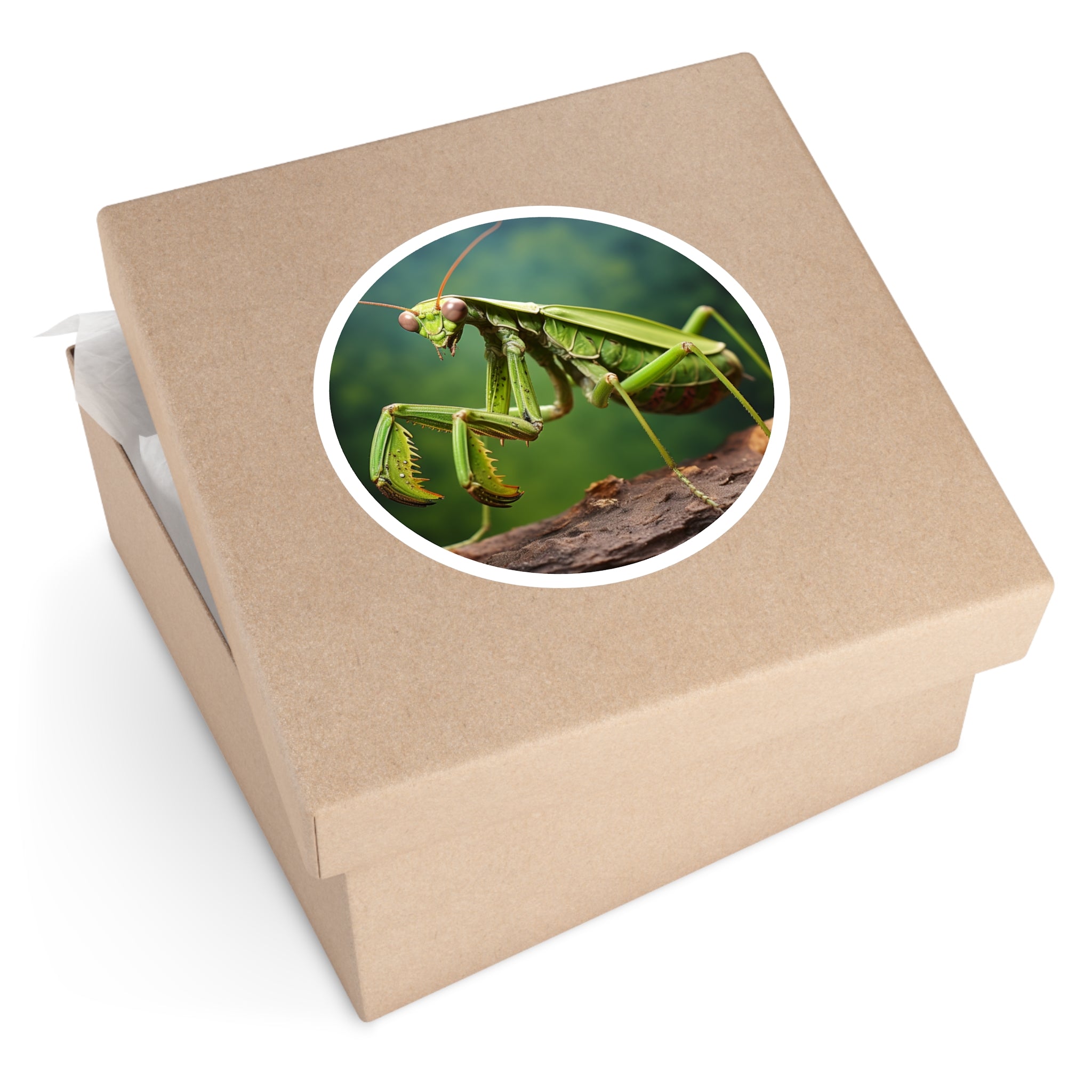 Praying Mantis Sticker, Insect Art, Nature Close-Up Design