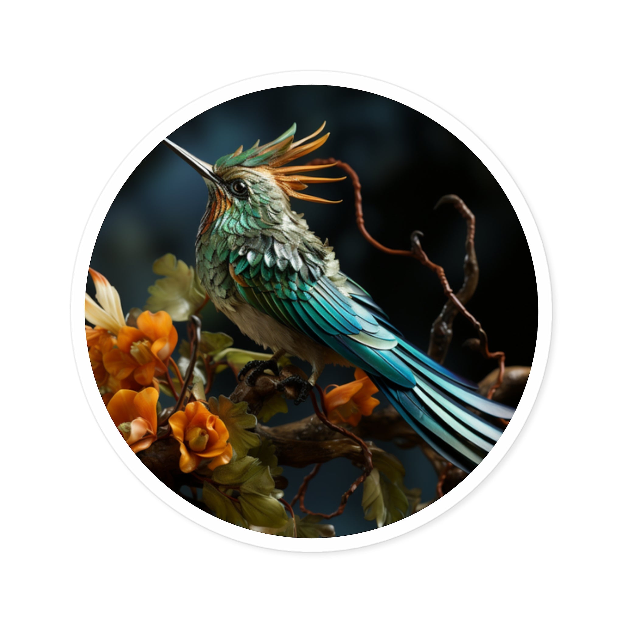 spatuletail bird sticker, detailed nature art, laptop decor, wildlife lover gift