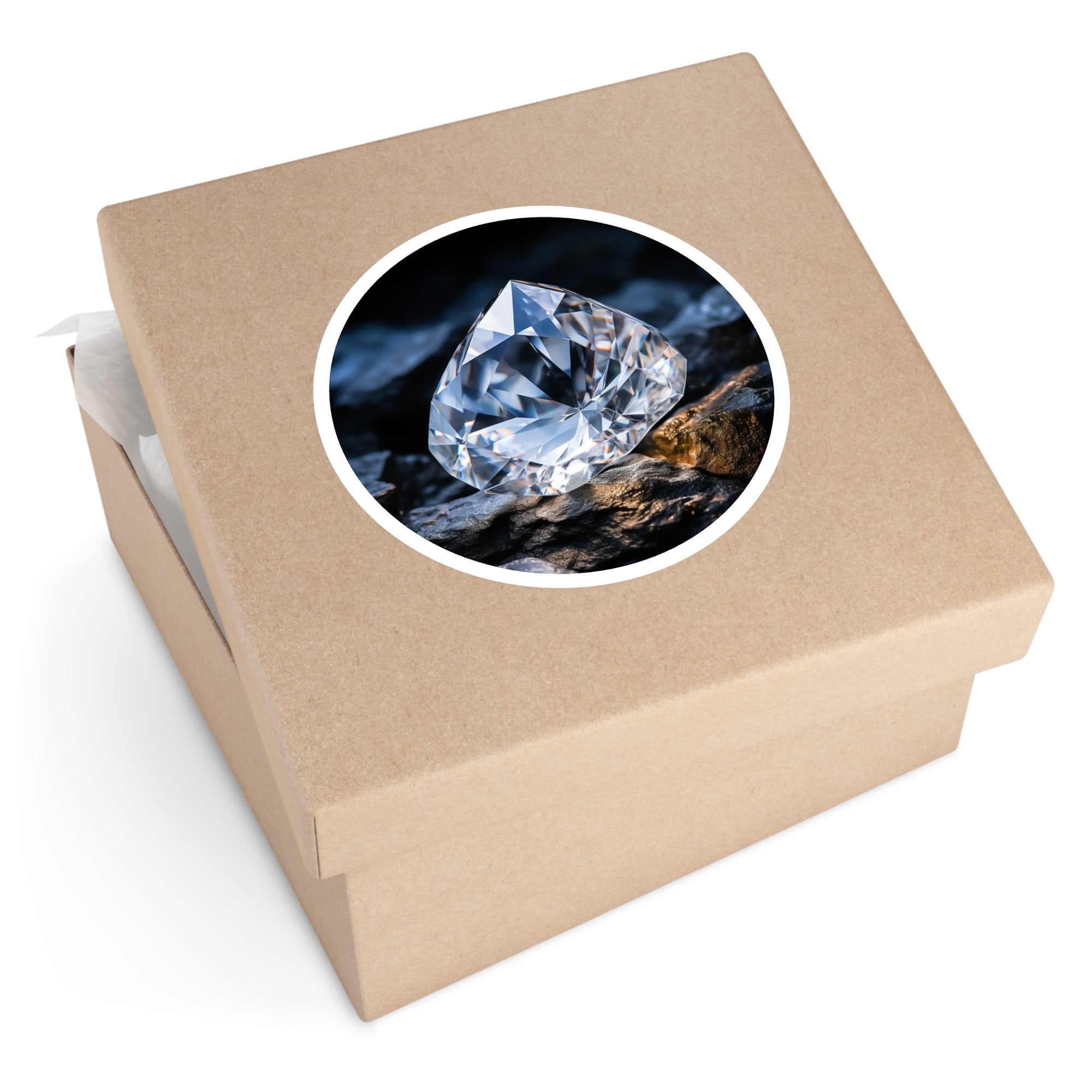 Diamond Gemstone, Realistic Gemstone Sticker, Elegant Design, Minimal Sparkle Art