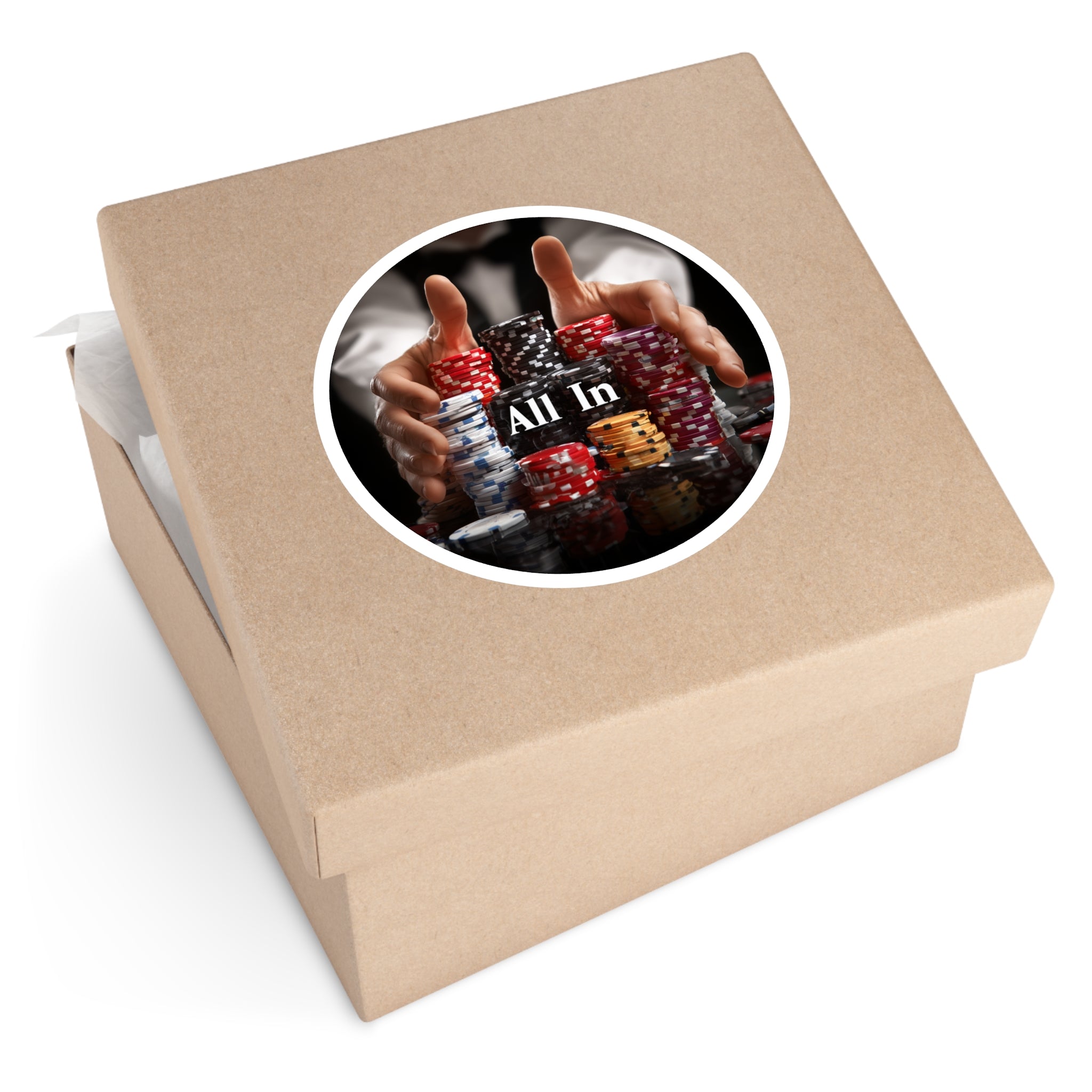 Poker Night Sticker, All In Art, Casino Design, Bold Gamer Aesthetic