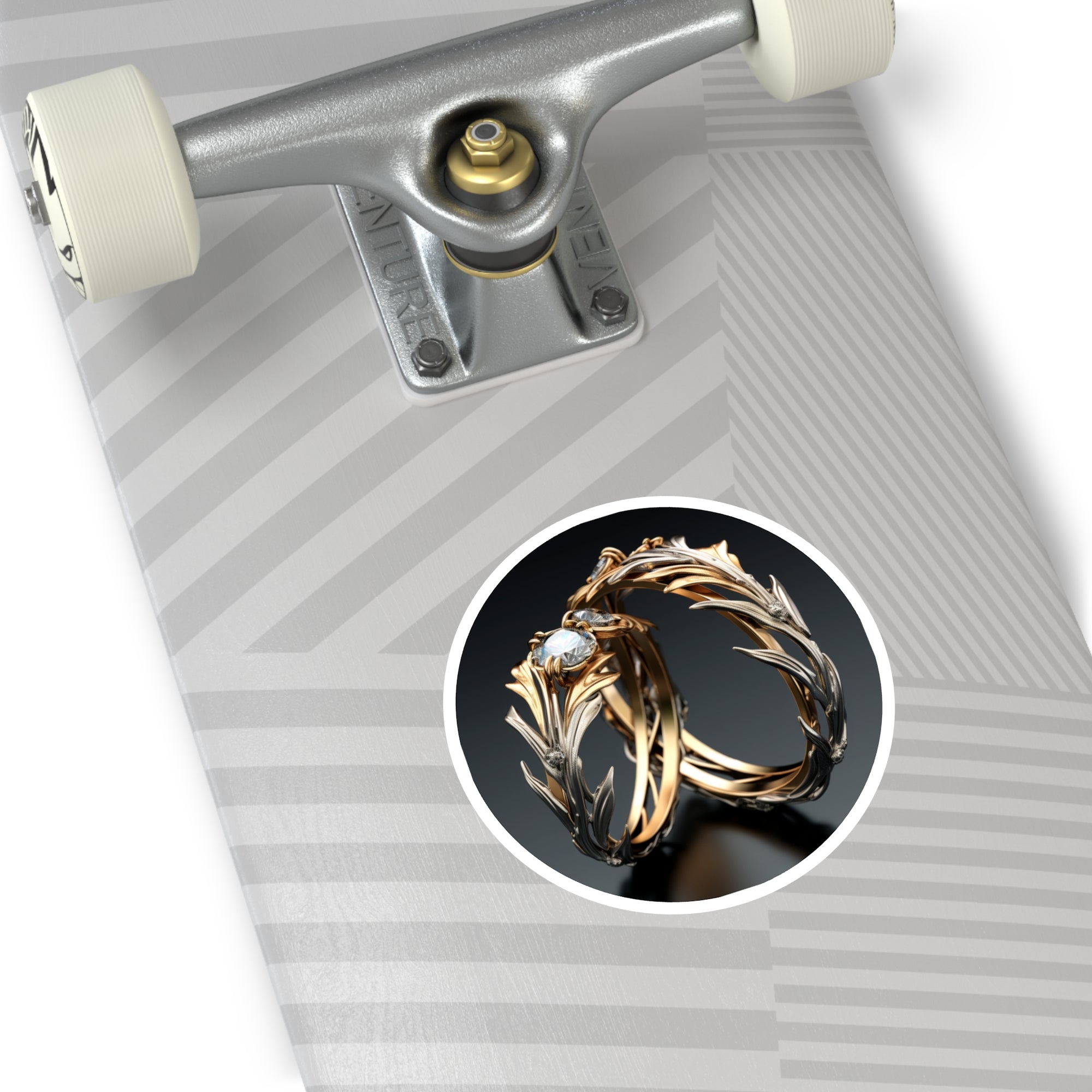 Wedding Rings, Elegant Gold & Silver Sticker, Anniversary Gift, Romantic Keepsake