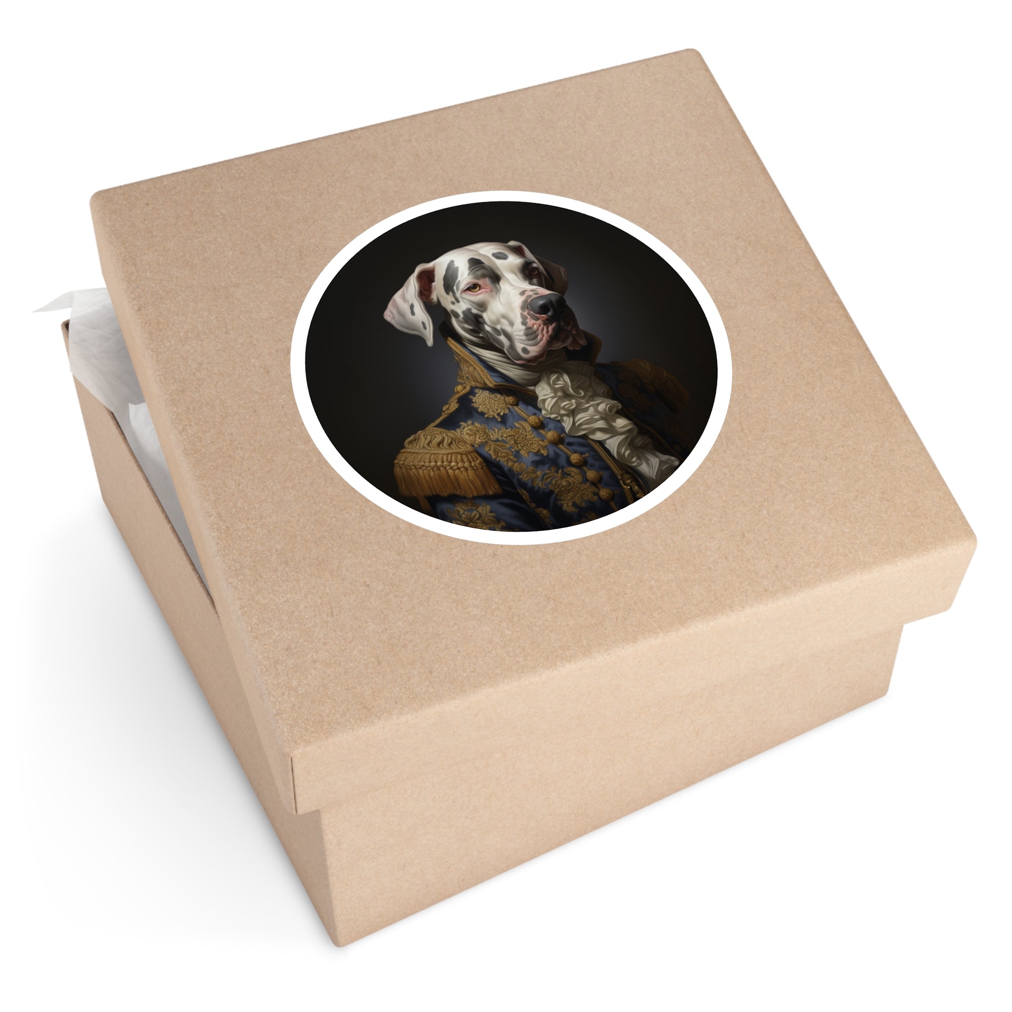 Great Dane Portrait Sticker, Regal Dog Art, Classic Baroque Style, Pet Lover Design