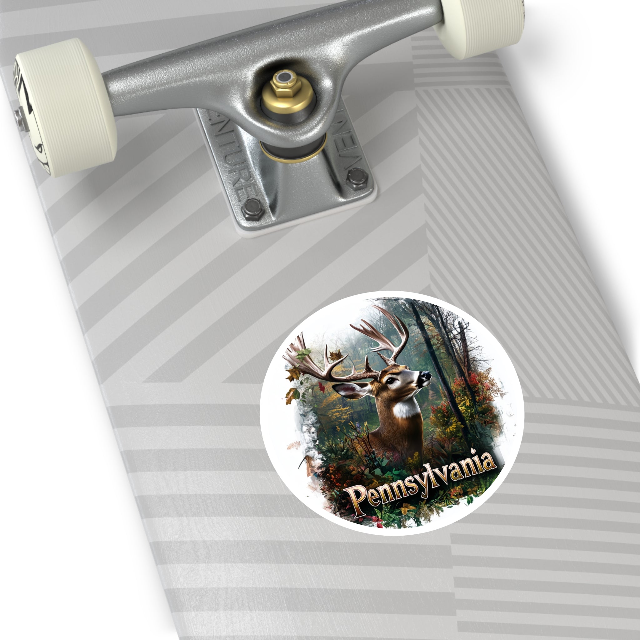 Pennsylvania Deer Sticker, State Wildlife Design, Woodland Nature Art, Rustic Outdoors