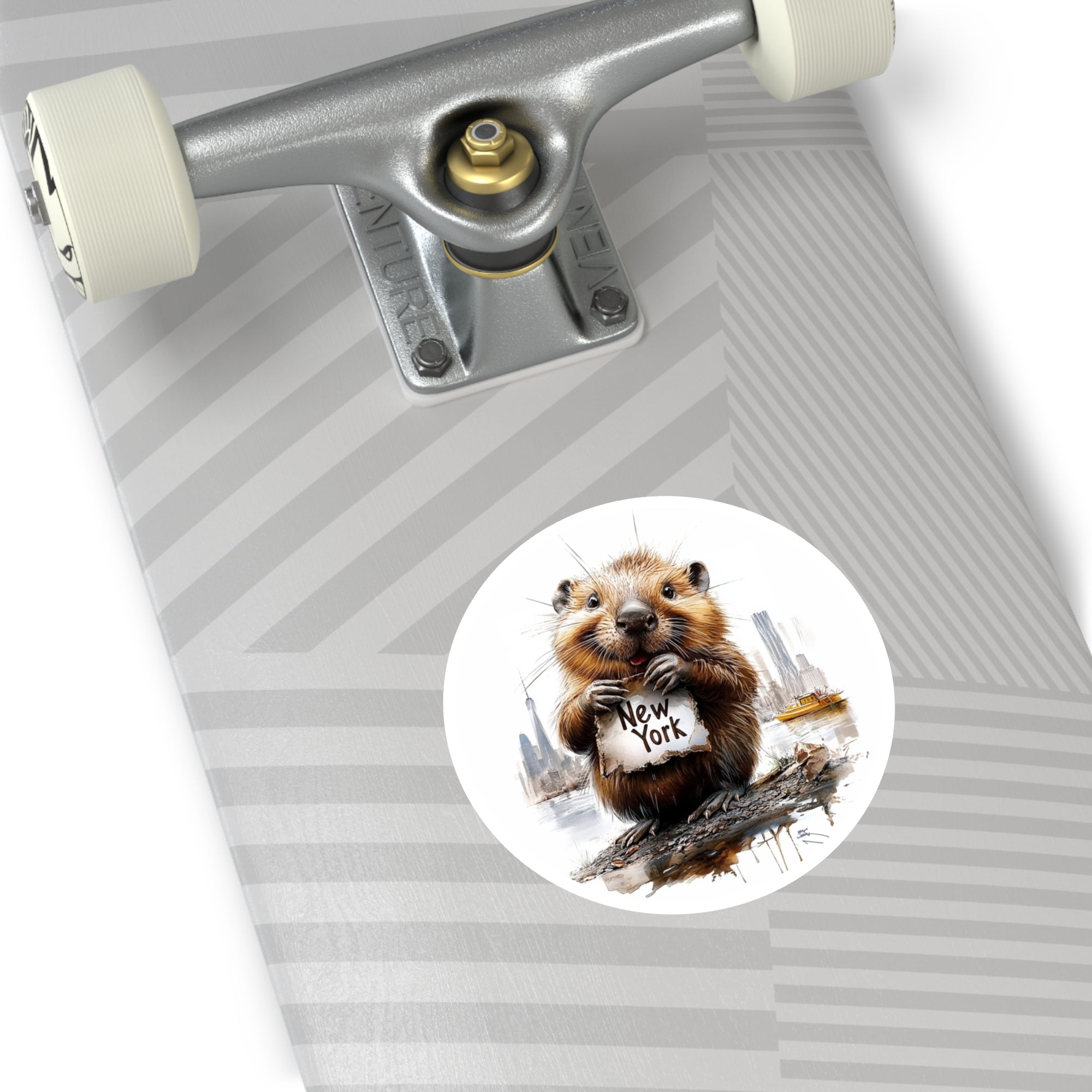 New York Beaver Skyline, City Animal Sticker, Laptop or Journal, Urban Wildlife