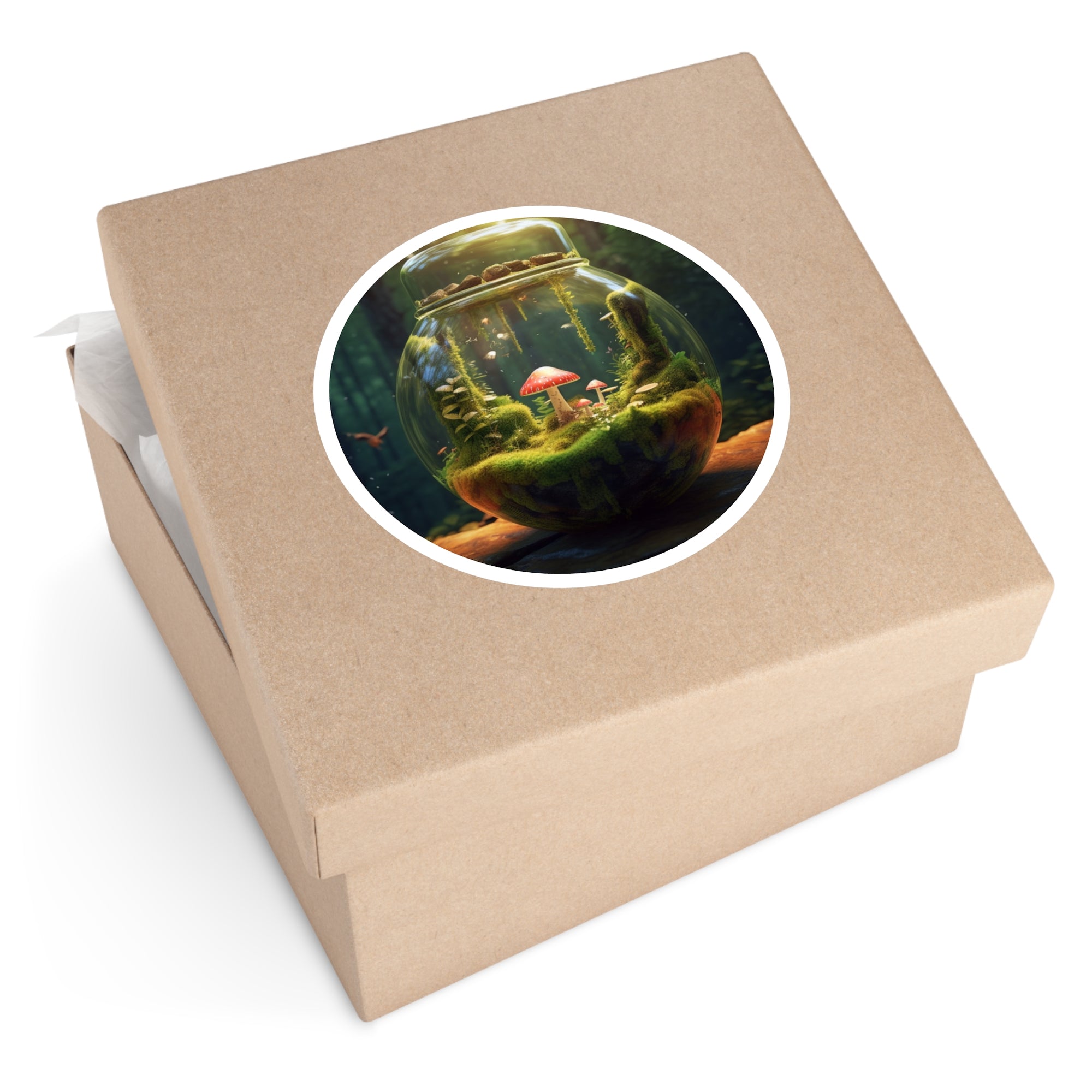 Mushroom Jar, Fantasy Nature Sticker, Notebook Decor, Unique Gift