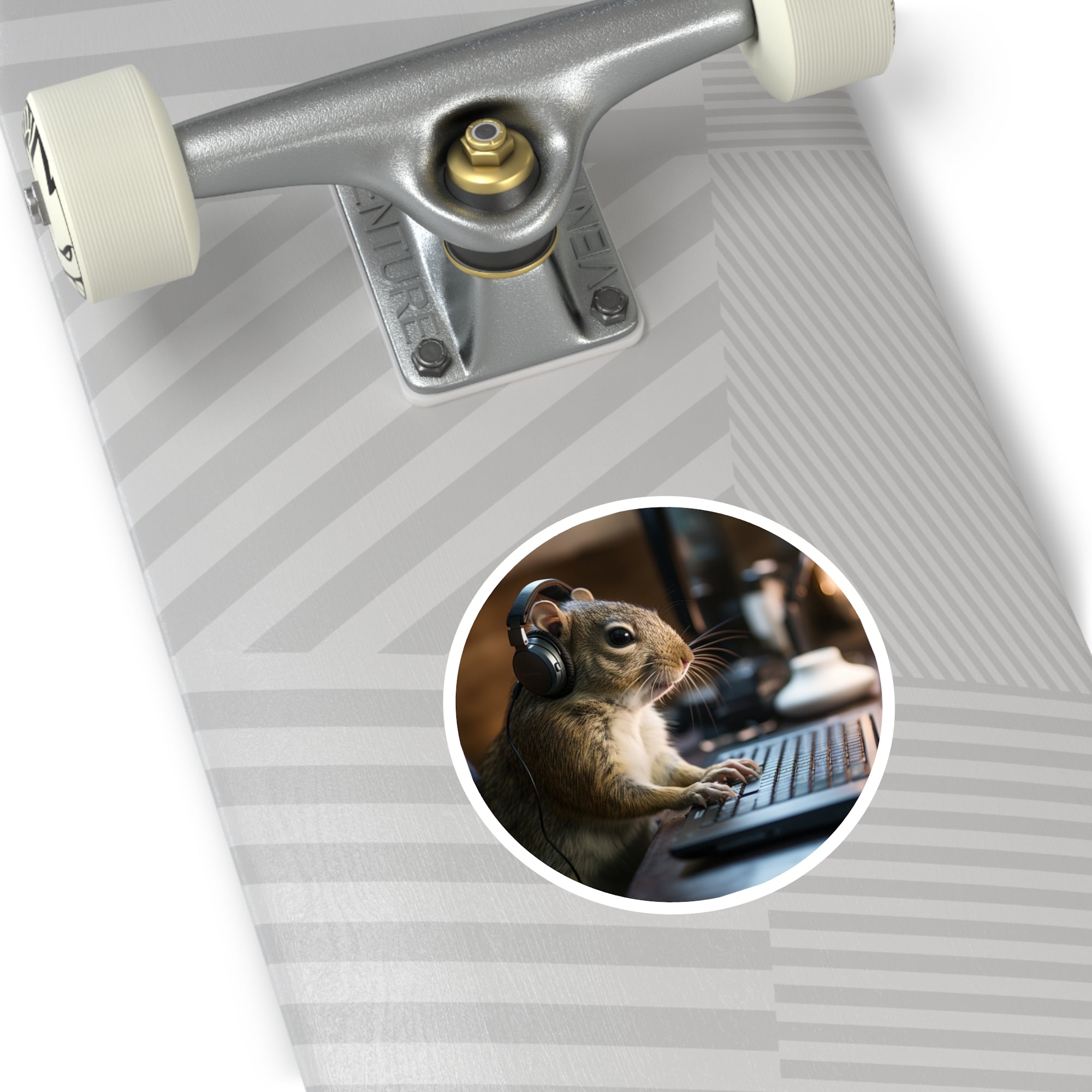 Headphones Squirrel at Laptop, Funny Tech Sticker, Laptop, Gamer Vibe