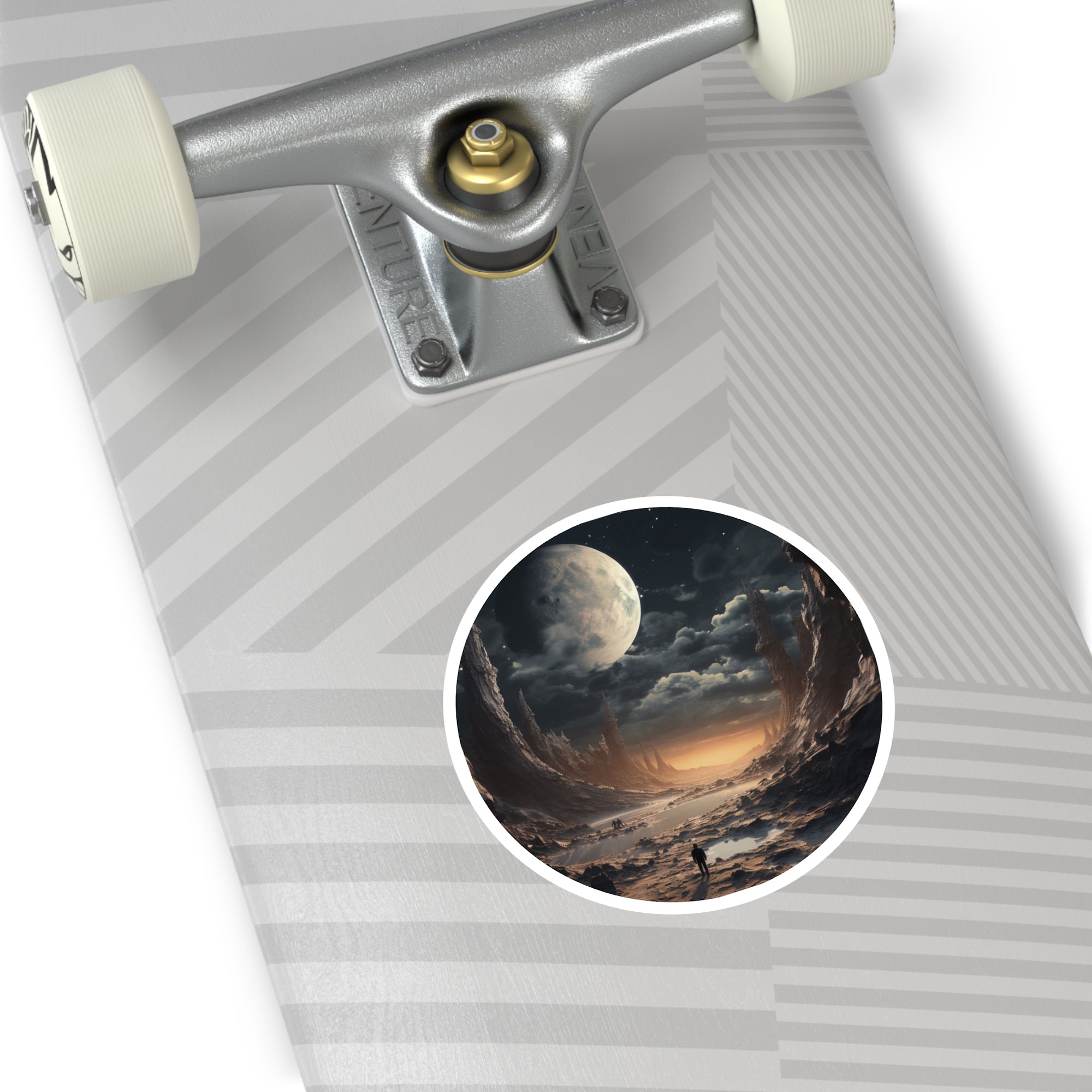 Moonlit Horizon, Night Sky Sticker, Astral Scene Decor