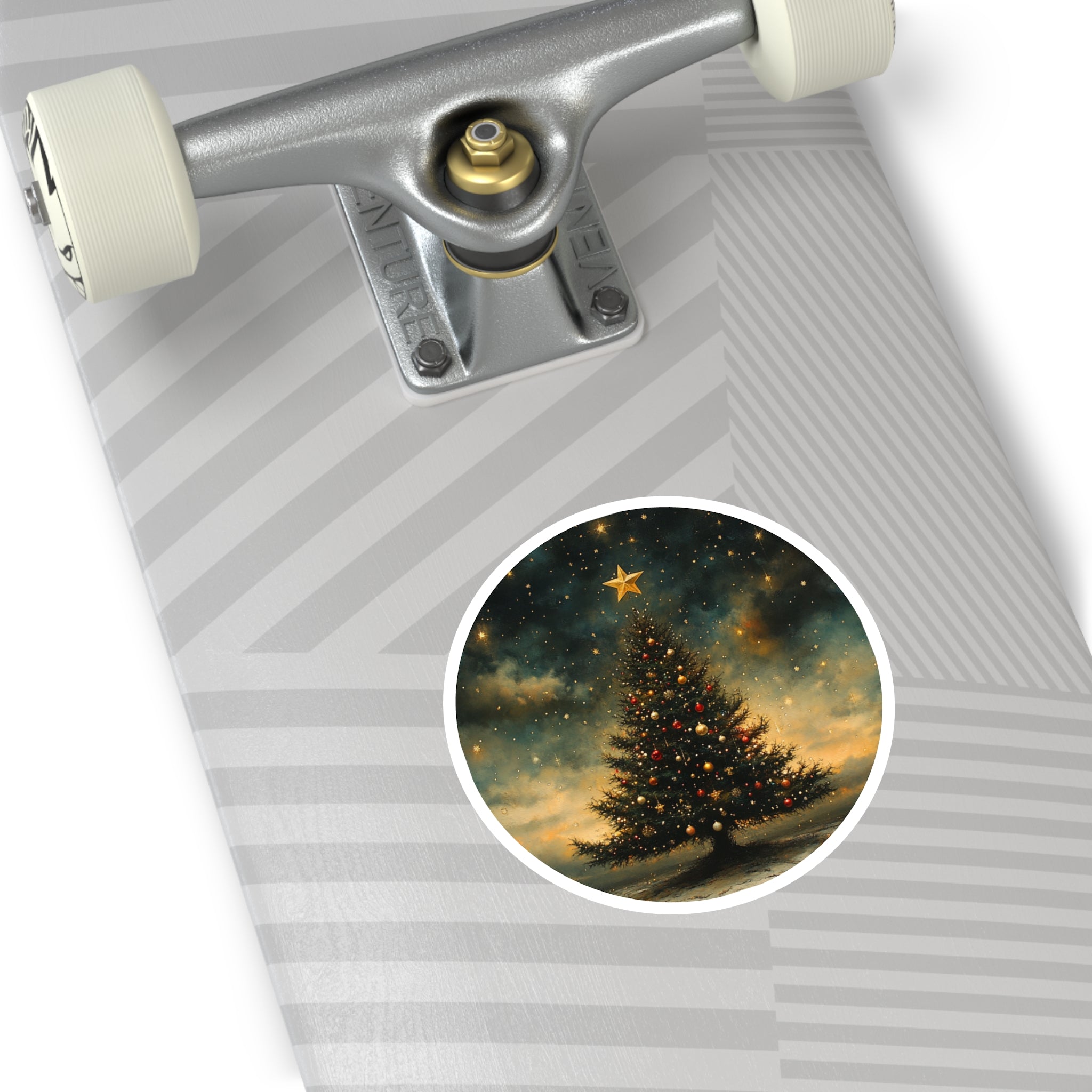 Christmas Tree, Holiday Art Sticker, Seasonal Decor, Festive Gift