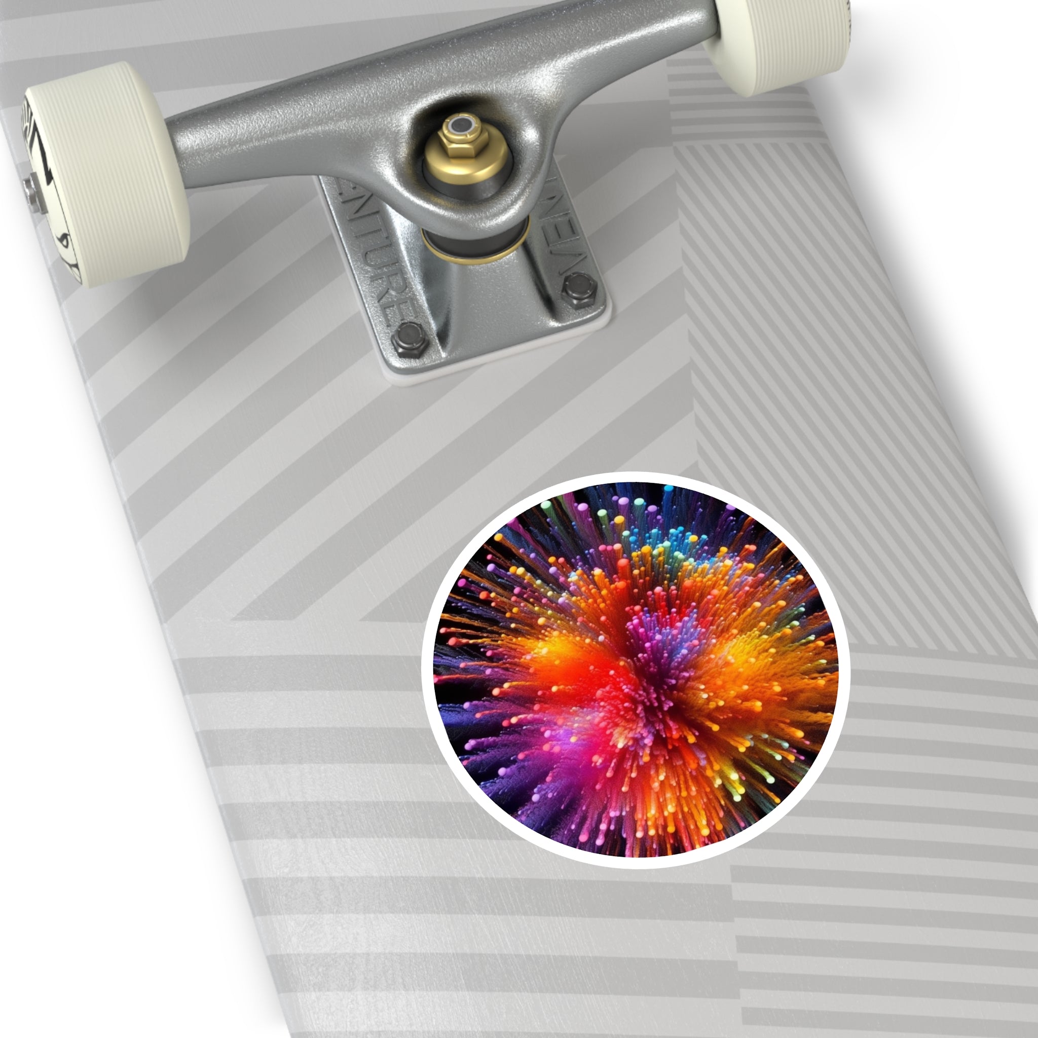 Rainbow Splash Fireworks Sticker, Psychedelic Design, Vivid Explosion Art, Trippy Style