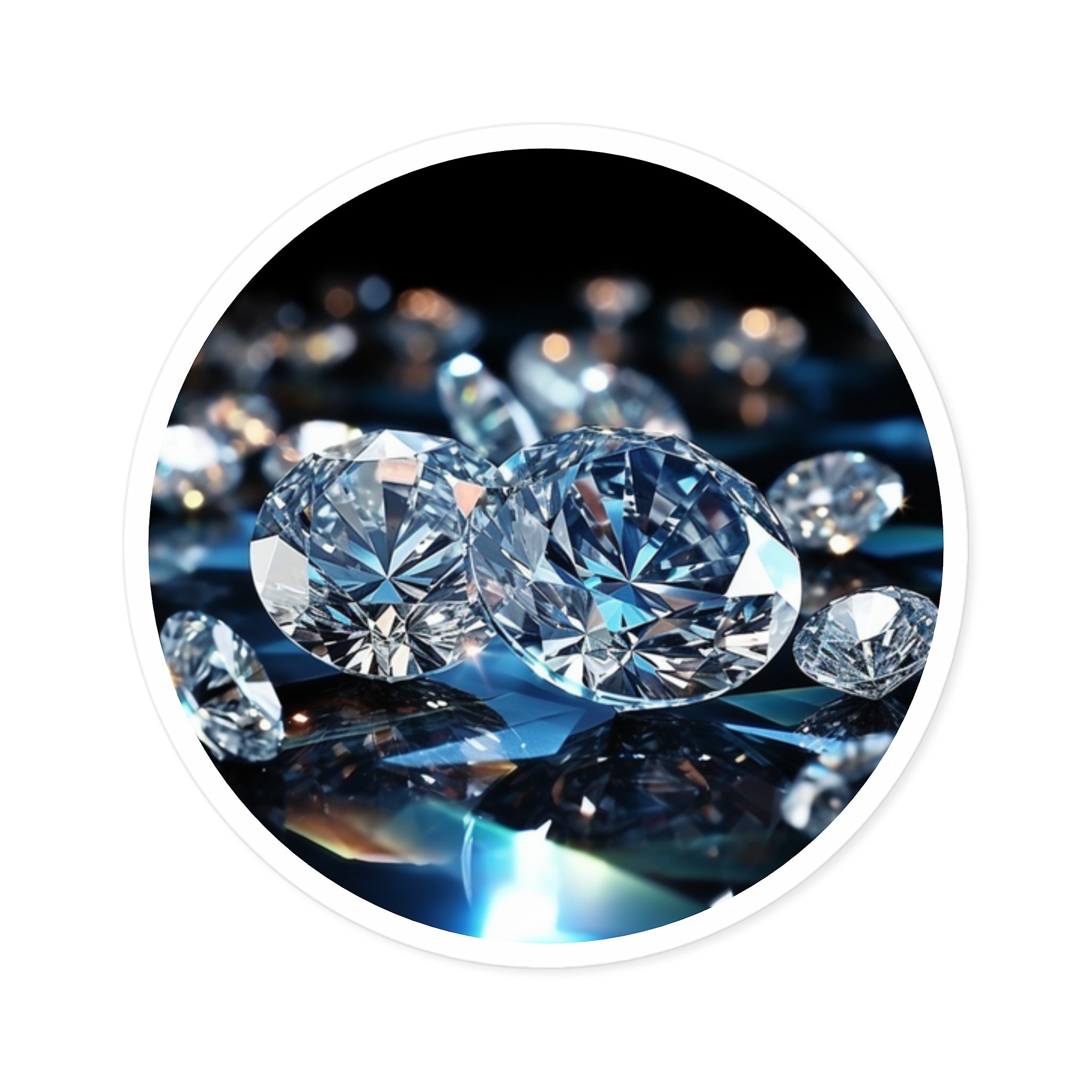 Diamond Cluster, Gemstone Sticker, Jewelry Art, Luxe Decor