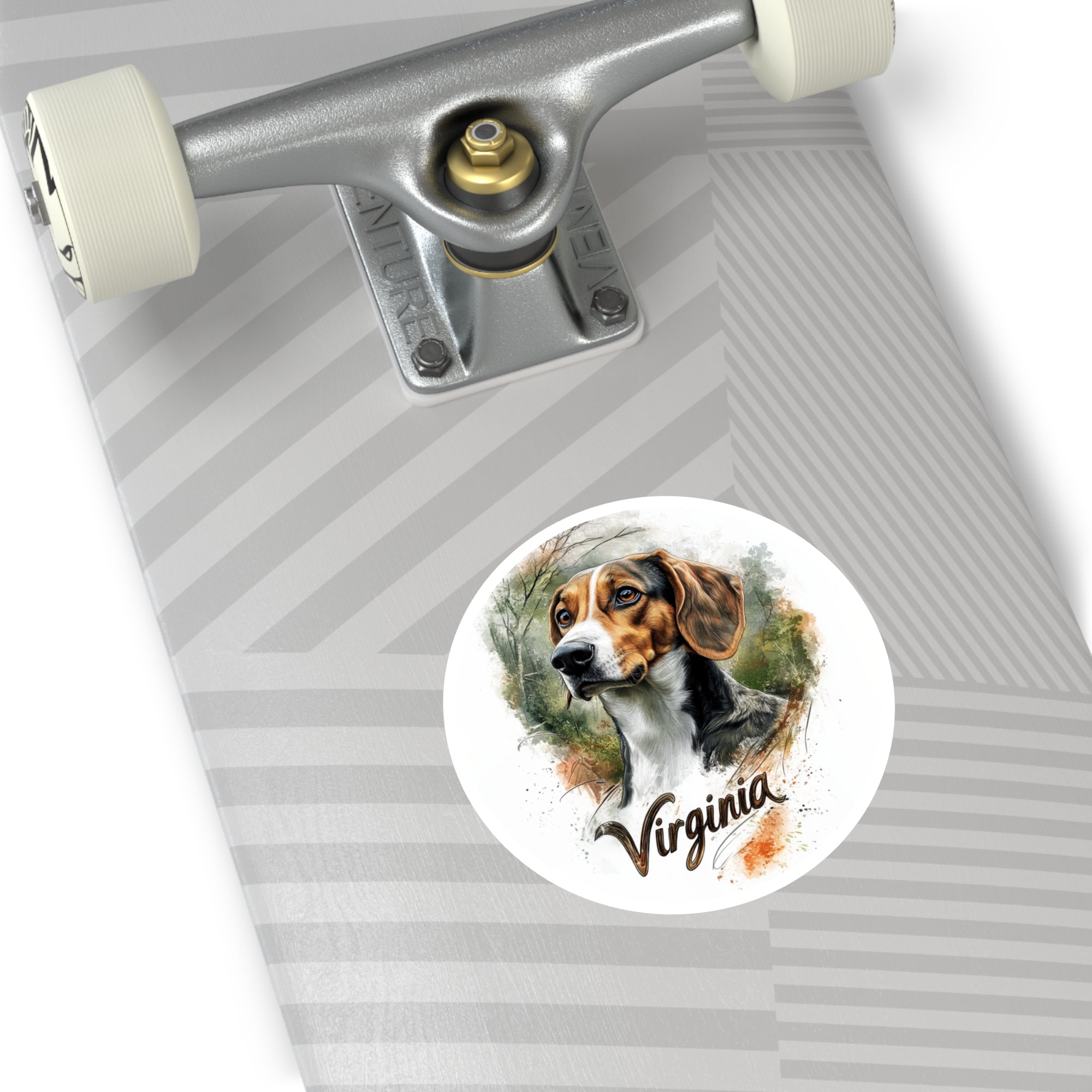 Virginia Foxhound, Forest Dog Sticker, Laptop or Journal, State Animal Art