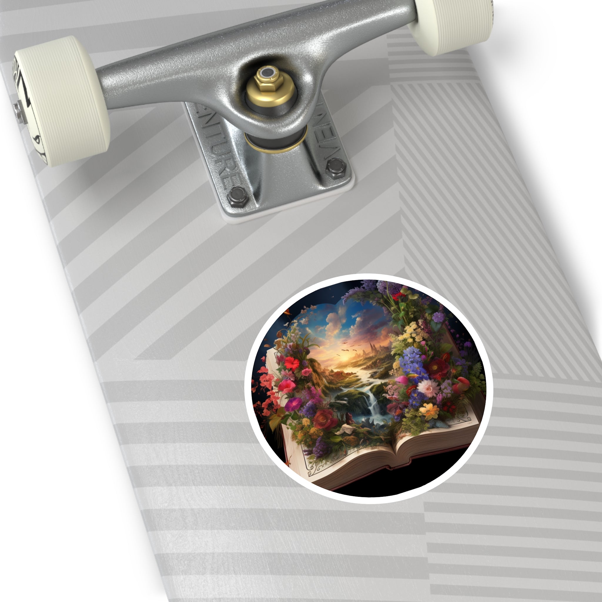 Floral Fantasy Book, Whimsical Sticker, Laptop Decal, Gift for Dreamers