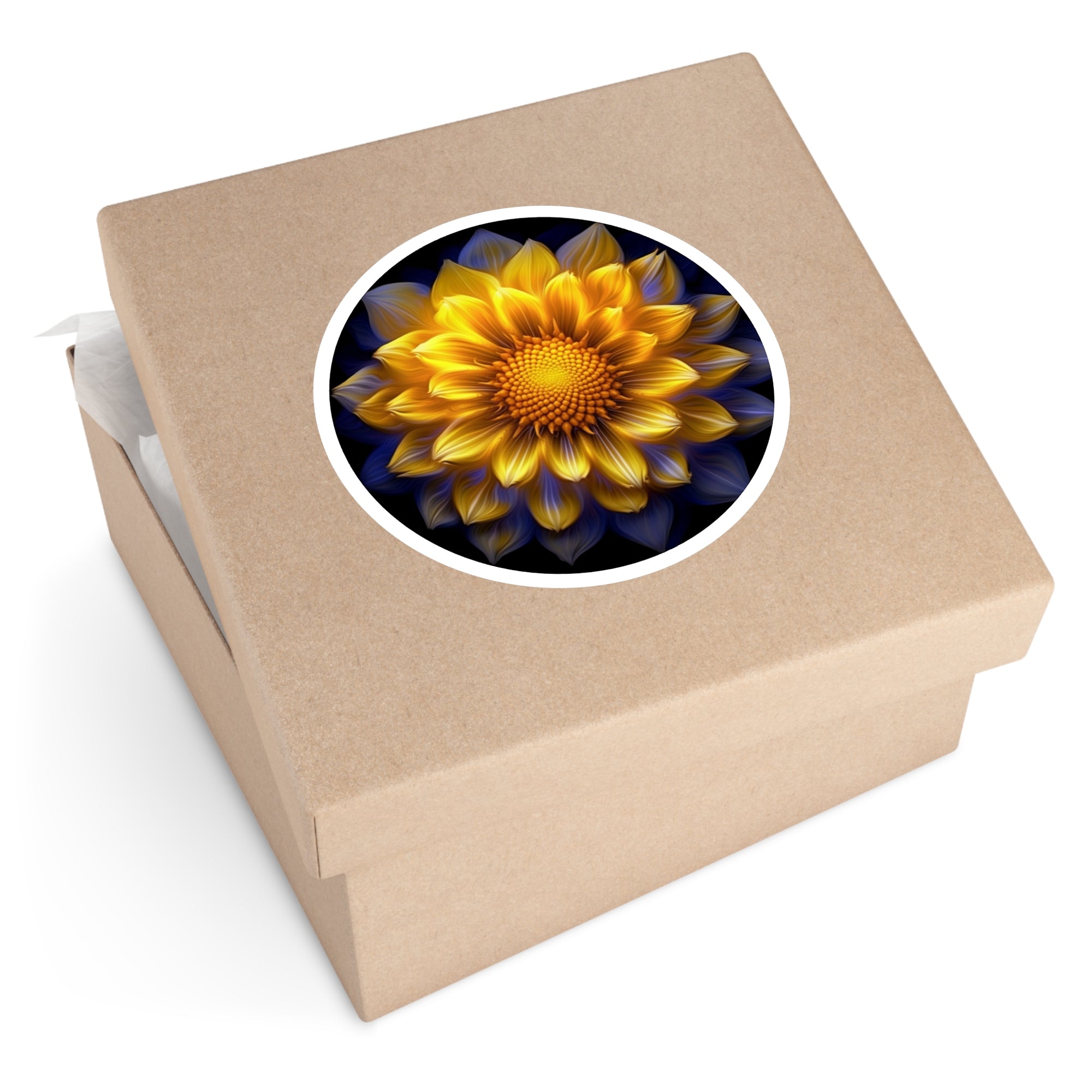 Sunflower Close-Up, Floral Art Sticker, Bright Decor, Nature Gift