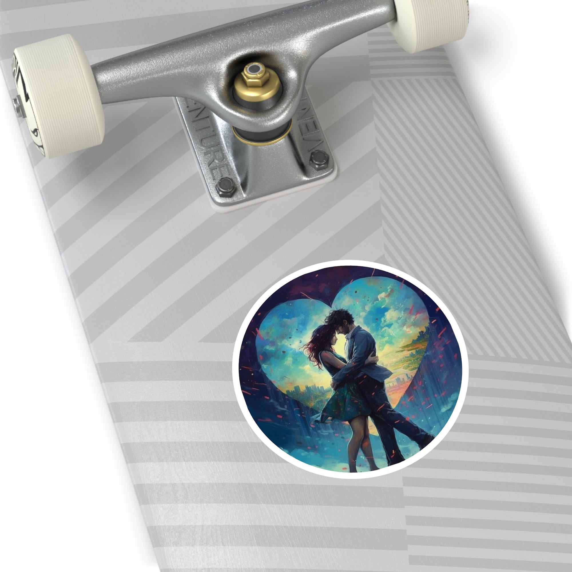 Love in the City Art Sticker, Dramatic Romance Style, Gift Idea, Mood Aesthetic