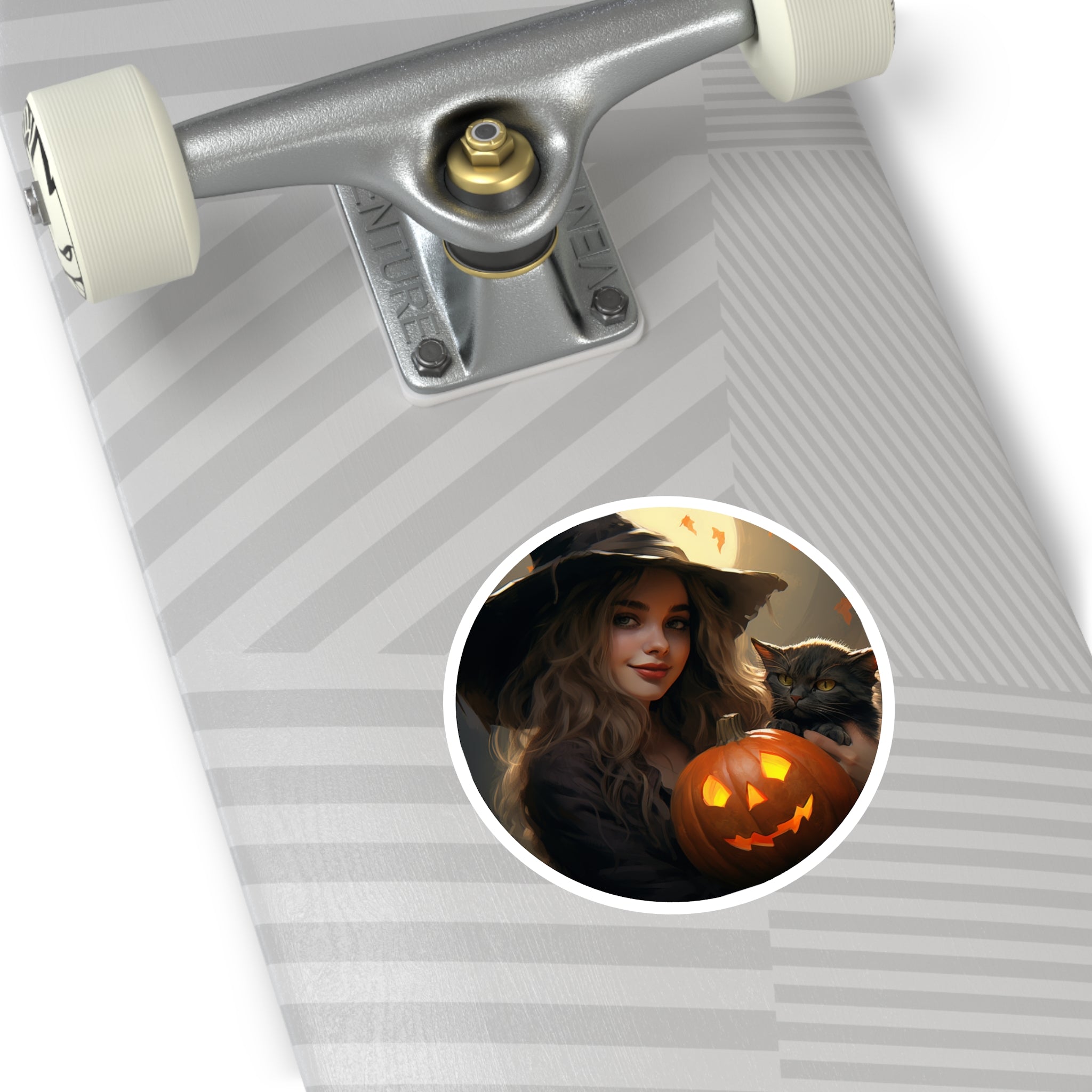 Cute Witch Holding Pumpkin Sticker