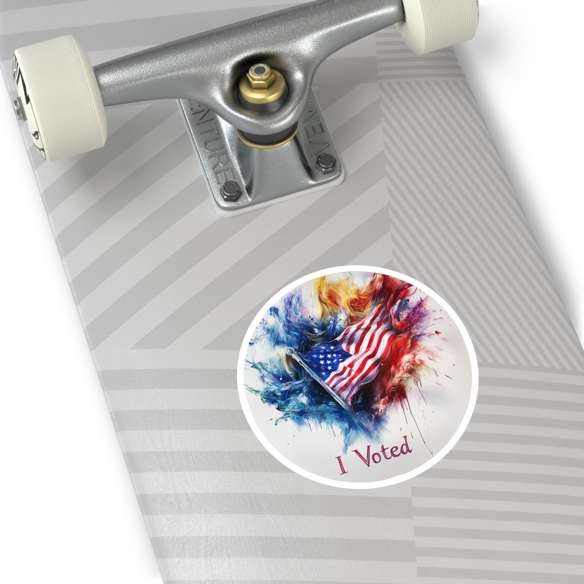 I Voted Sticker, Patriotic Flag Art, Red White and Blue Design, Civic Pride Gift