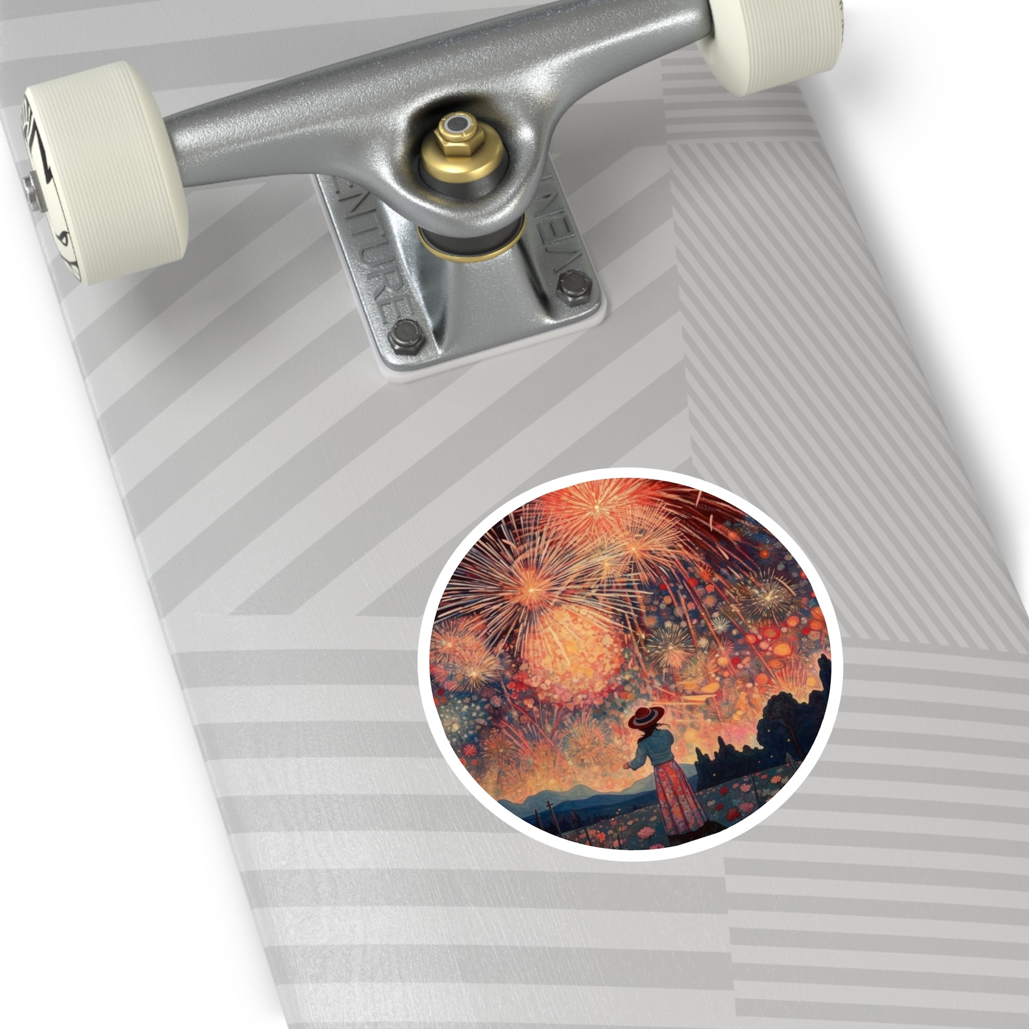 Bohemian Fireworks Sticker, Festival Art, Night Sky Design, Celebration Gift