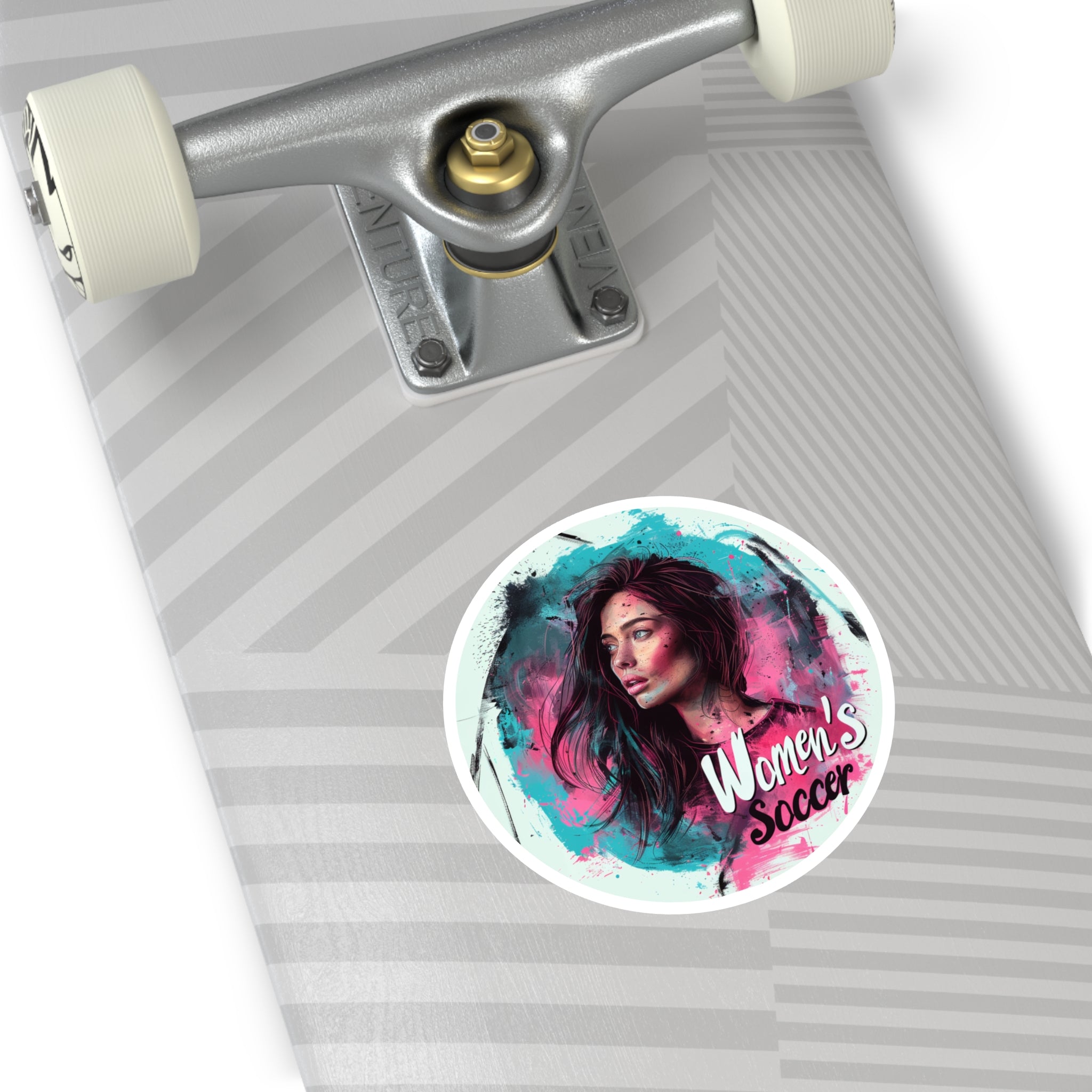 Women’s Soccer Sticker, Portrait Art Design, Empowering Sports Gift
