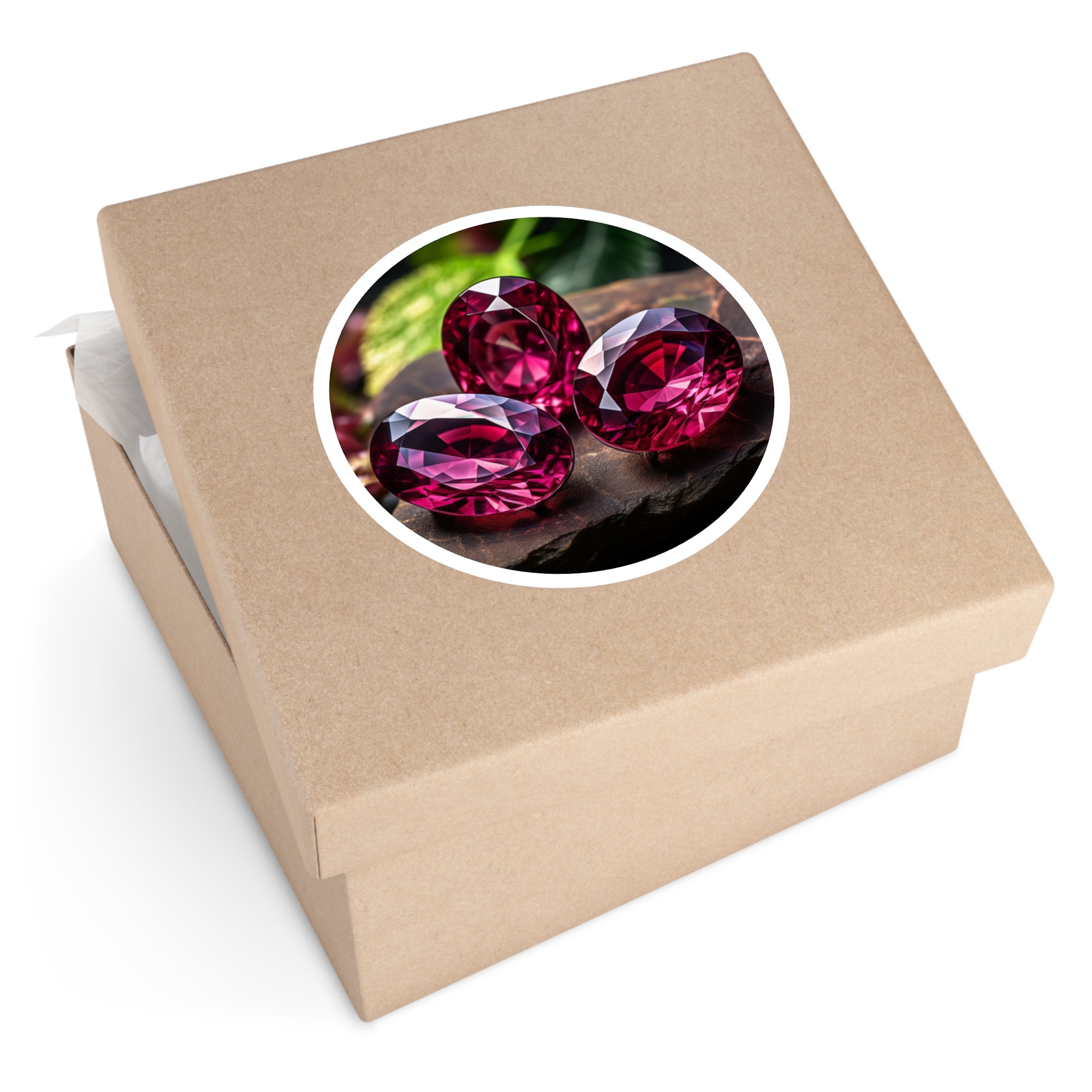 Ruby Crystals, Red Gem Art Sticker, Passion Design, Elegant Gift