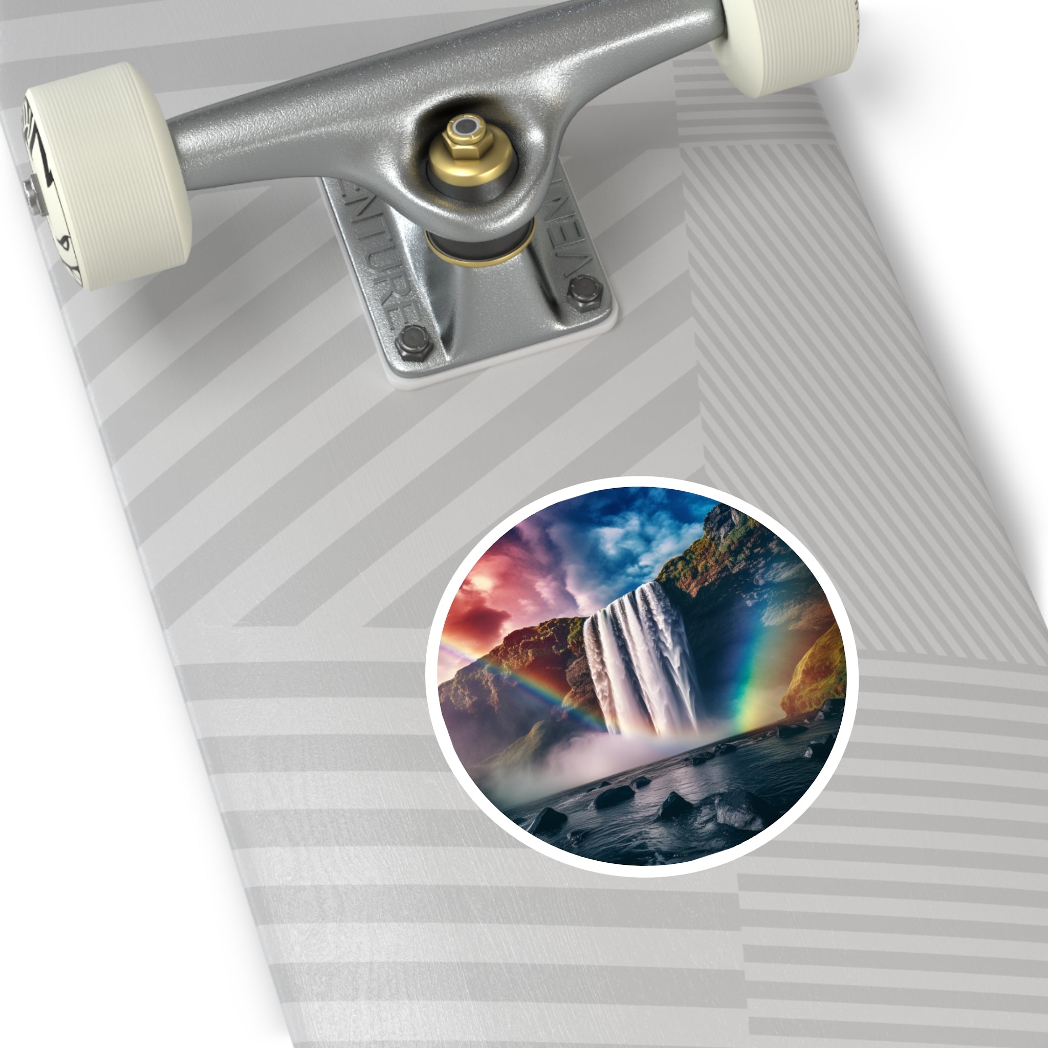 Rainbow Waterfall, Magical Landscape Sticker, Laptop Decal, Nature Fantasy Gift