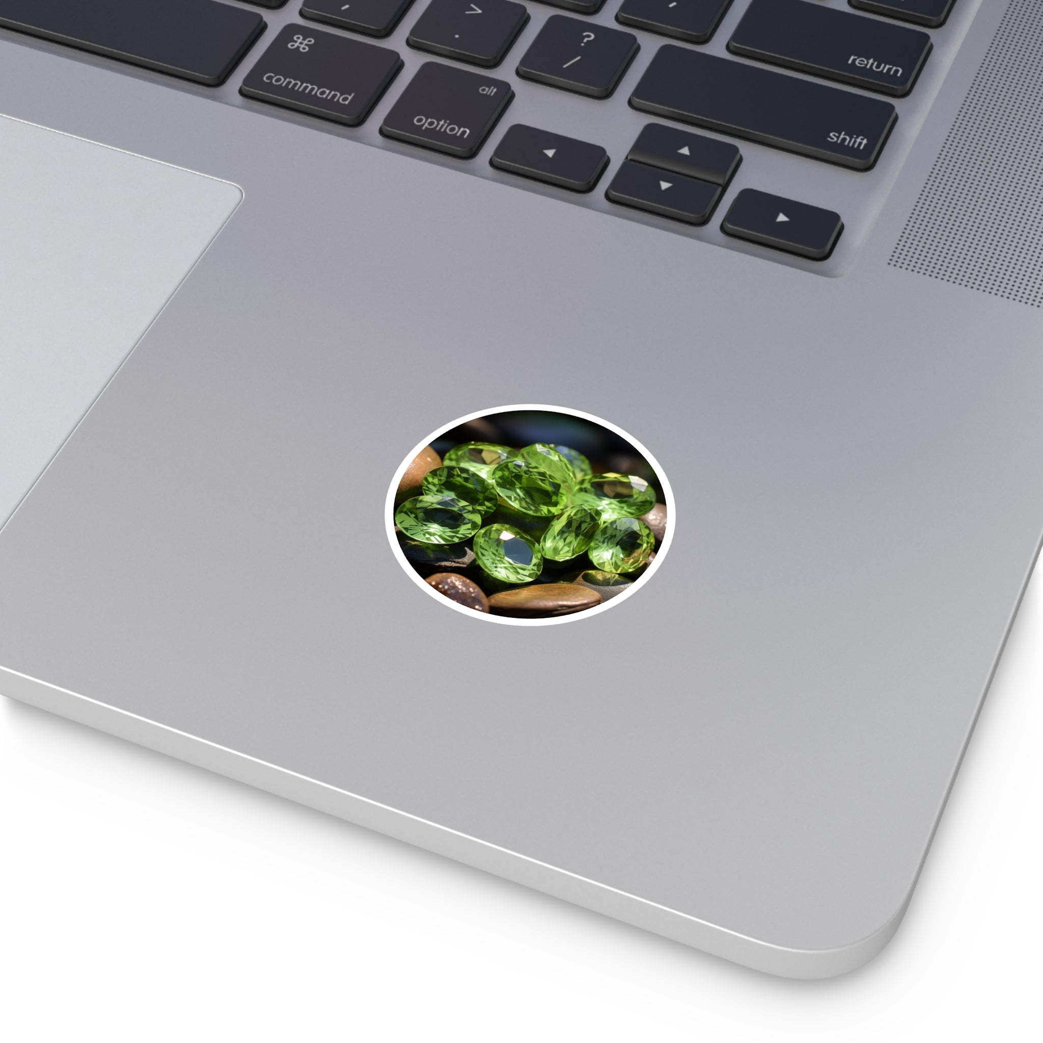 Peridot Gem Cluster, Green Gemstone Sticker, Mineral Art, Nature Decor