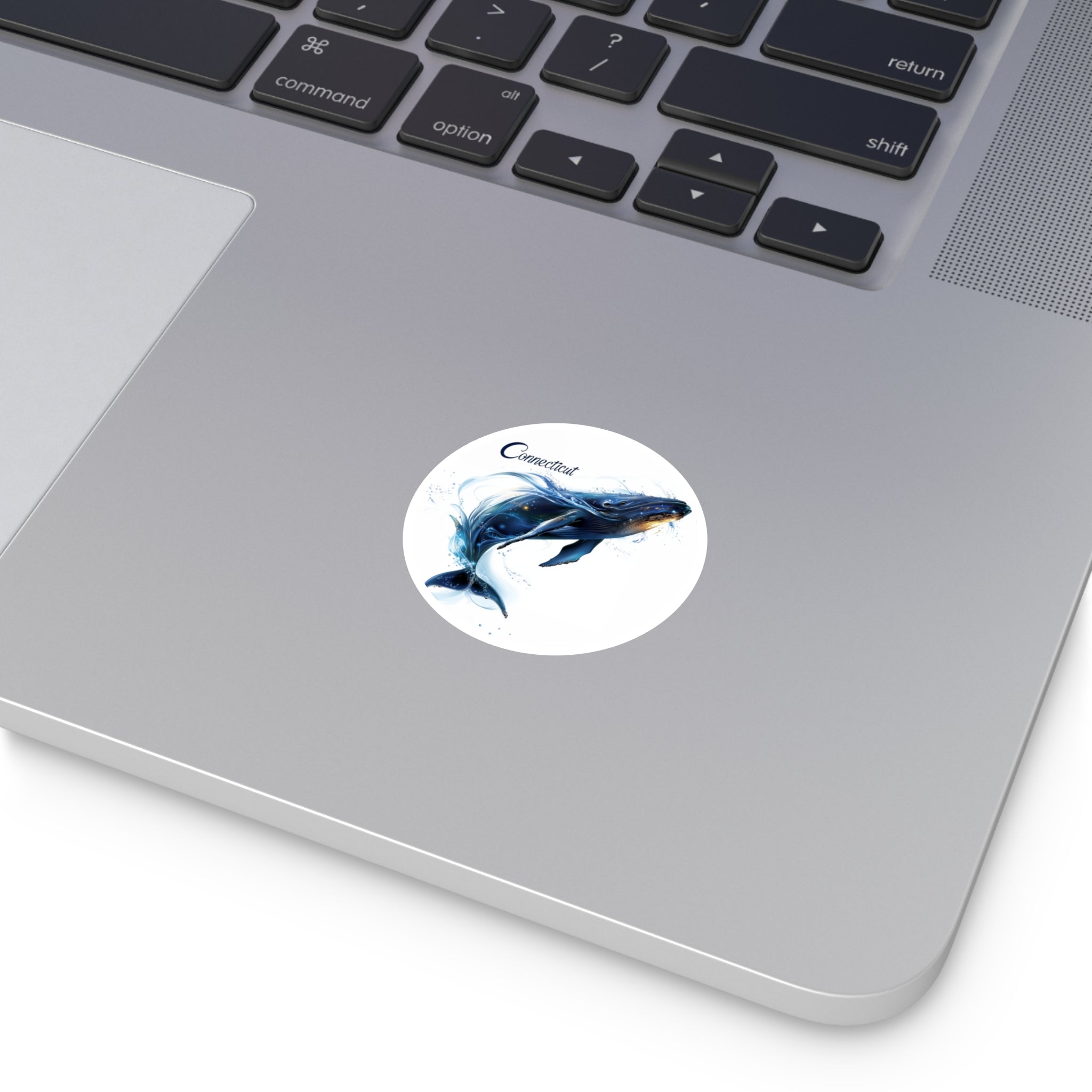 Connecticut Whale Sticker, State Marine Animal Design, Elegant Ocean Art