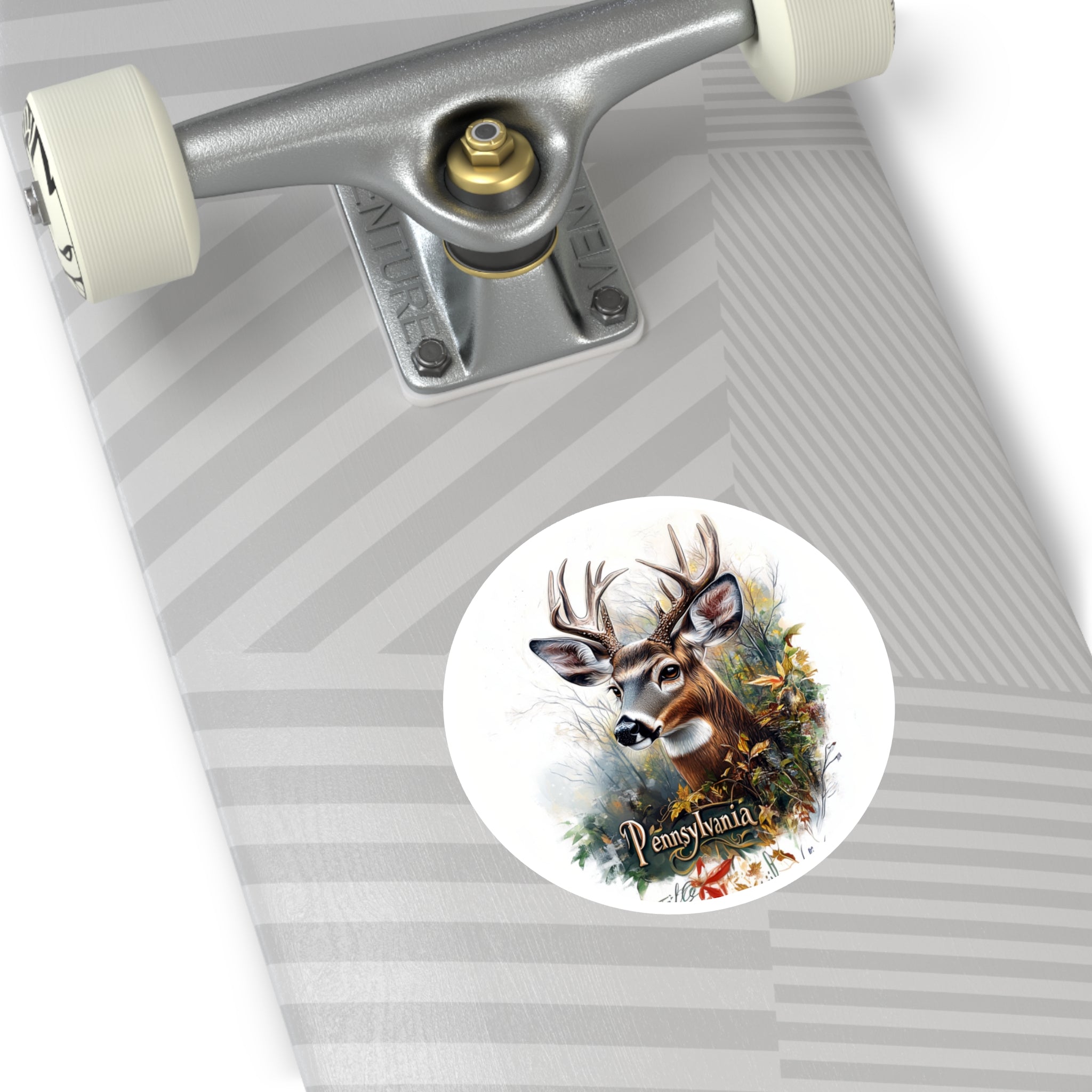 Pennsylvania Buck Sticker, Forest Wildlife Art, State Nature Design, Autumn Scene