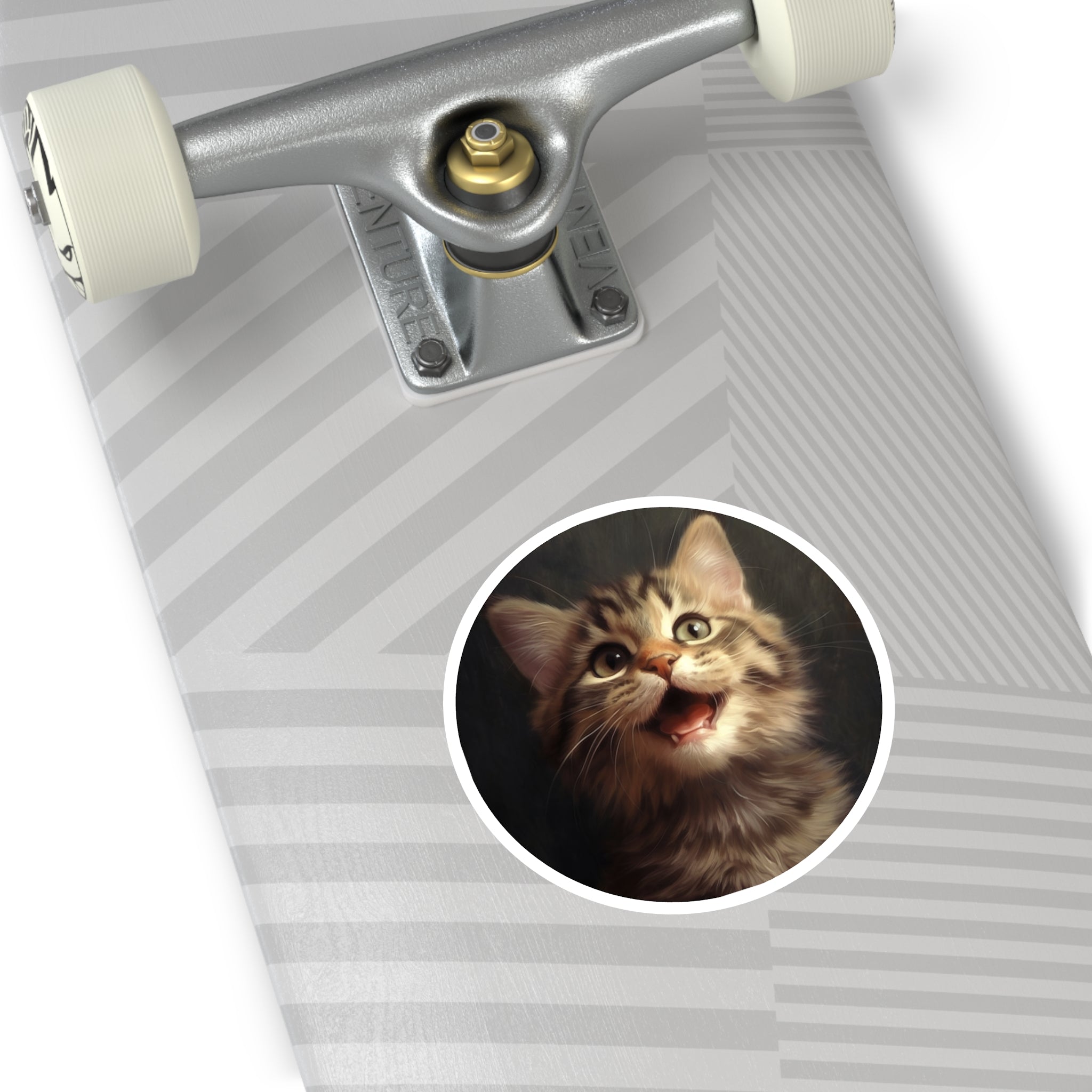Happy Cat, Realistic Pet Sticker, Cute Design, Joyful Expression