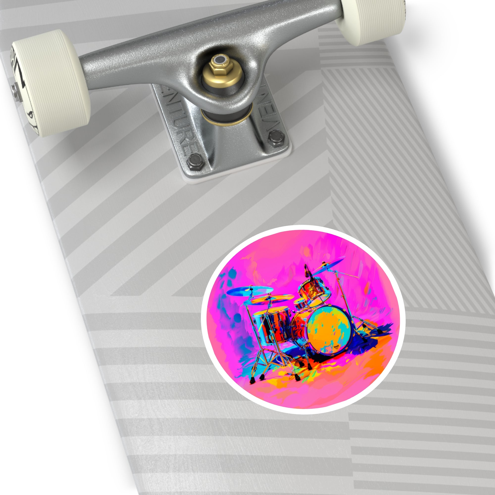 Musical Drums, Colorful Art Sticker, Music Decor, Fun Gift