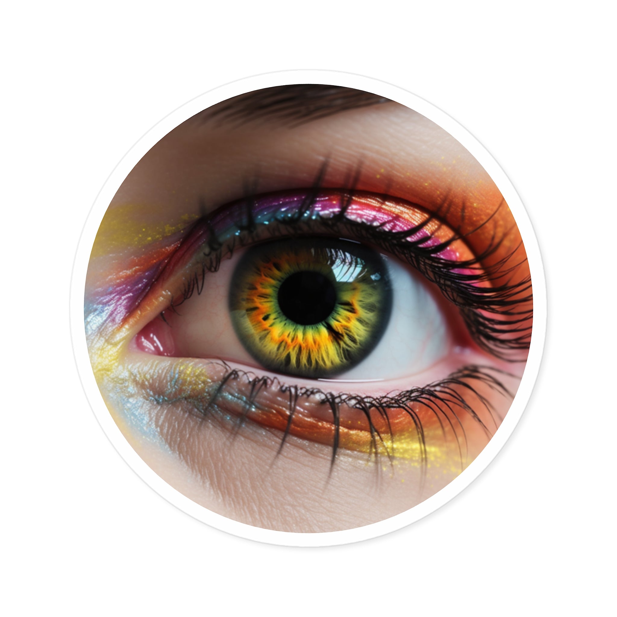 Multi-Color Eye Sticker, Fantasy Makeup Design, Bright Artistic Detail