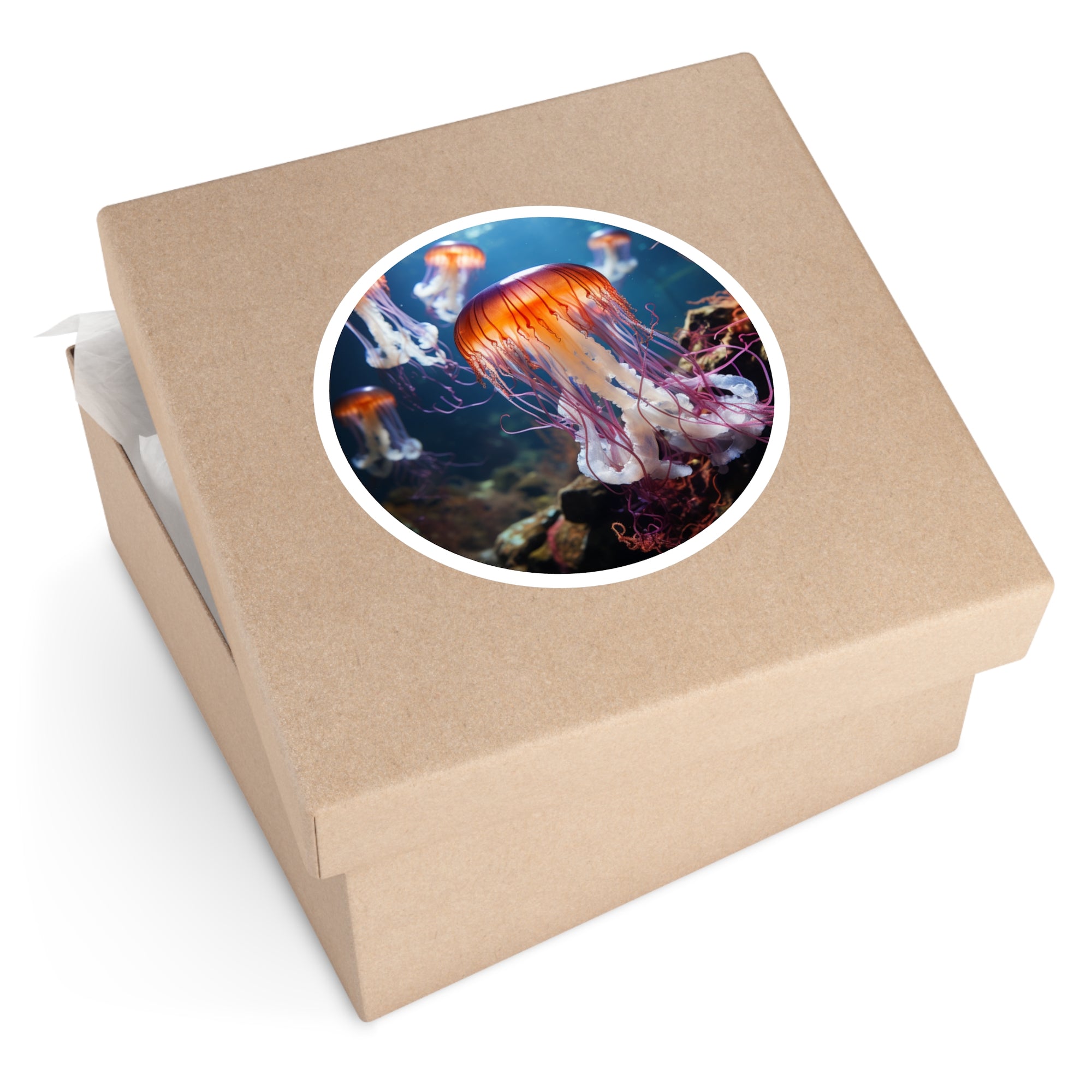 Ocean Jellyfish, Underwater Sticker, Sea Life Art, Marine Decor