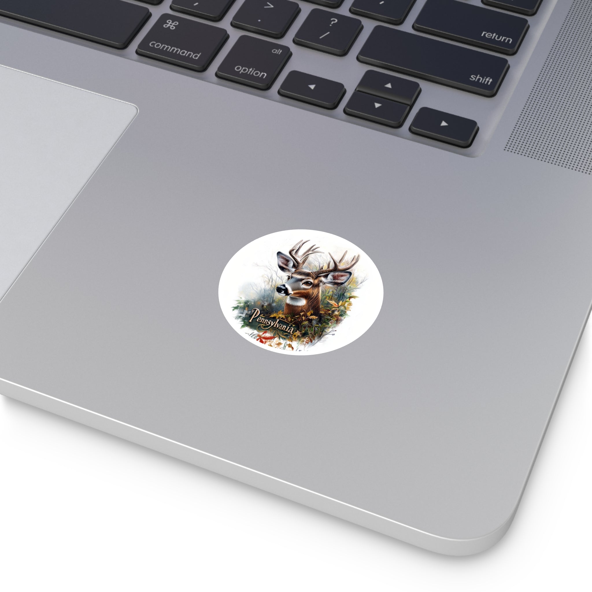 Pennsylvania Buck Sticker, Forest Wildlife Art, State Nature Design, Autumn Scene