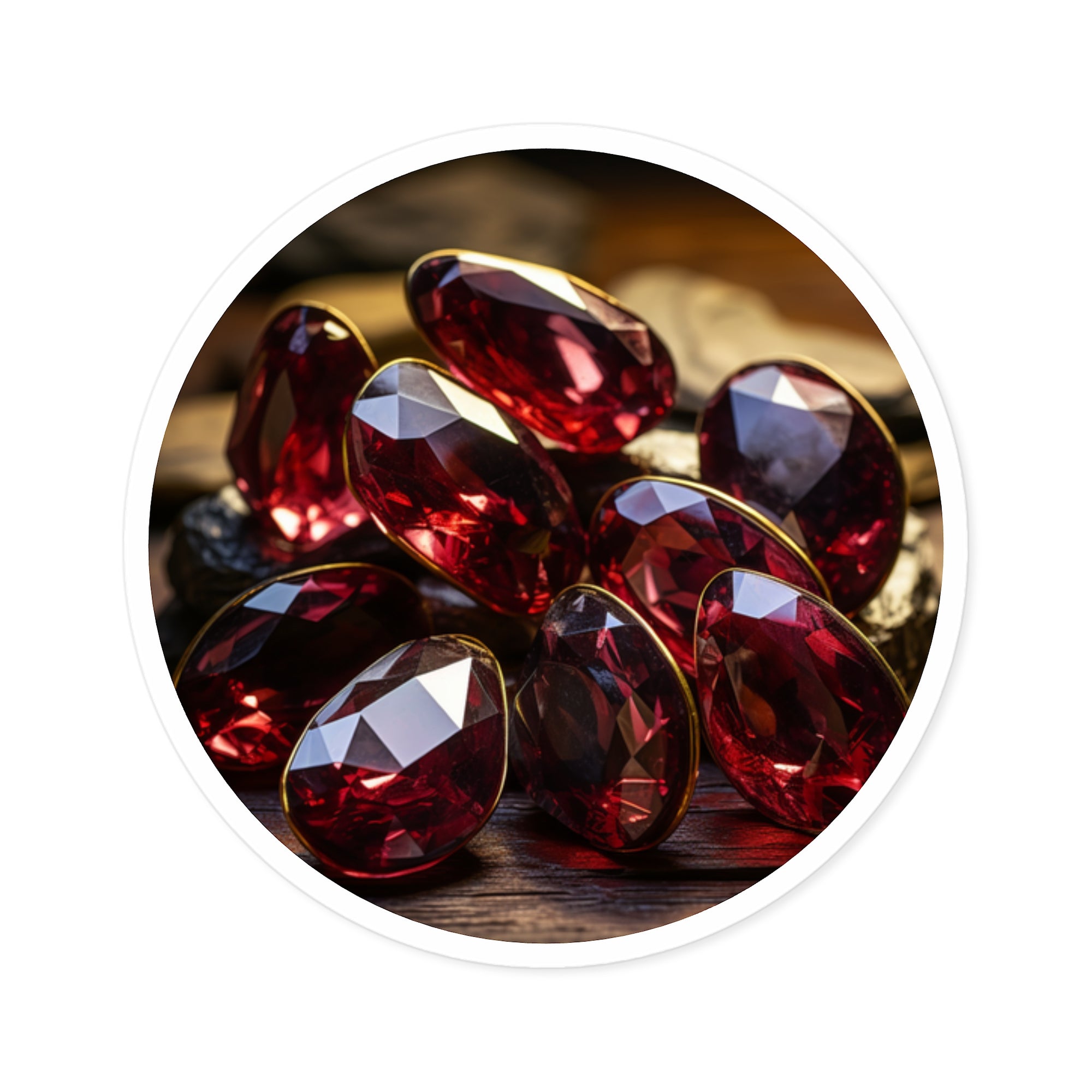 Garnet Crystals, Red Gemstone Sticker, Passion Art, Energy Design