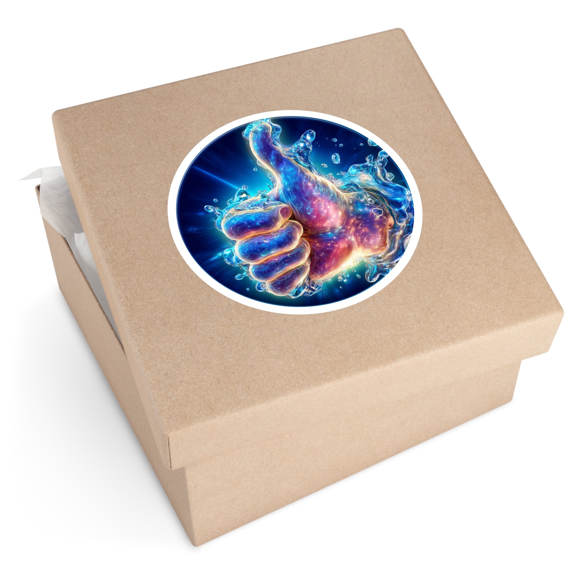 Cosmic Thumbs Up, Galaxy Vinyl Sticker, Positive Design, Fun Laptop or Bottle Art