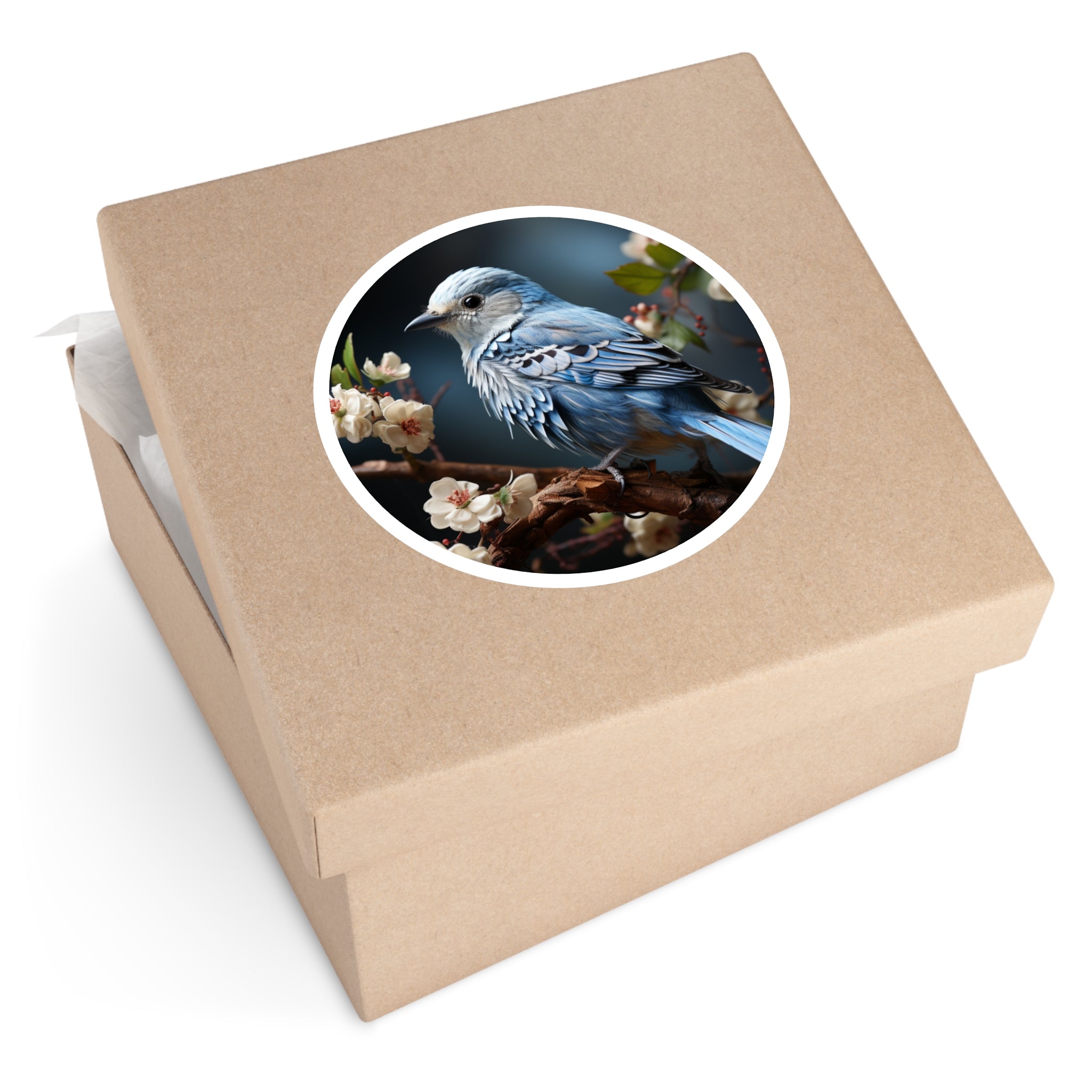 Blue-Gray Tanager Sticker, Soft Pastel Tone, Nature Art, Peaceful Design, Bird Lovers