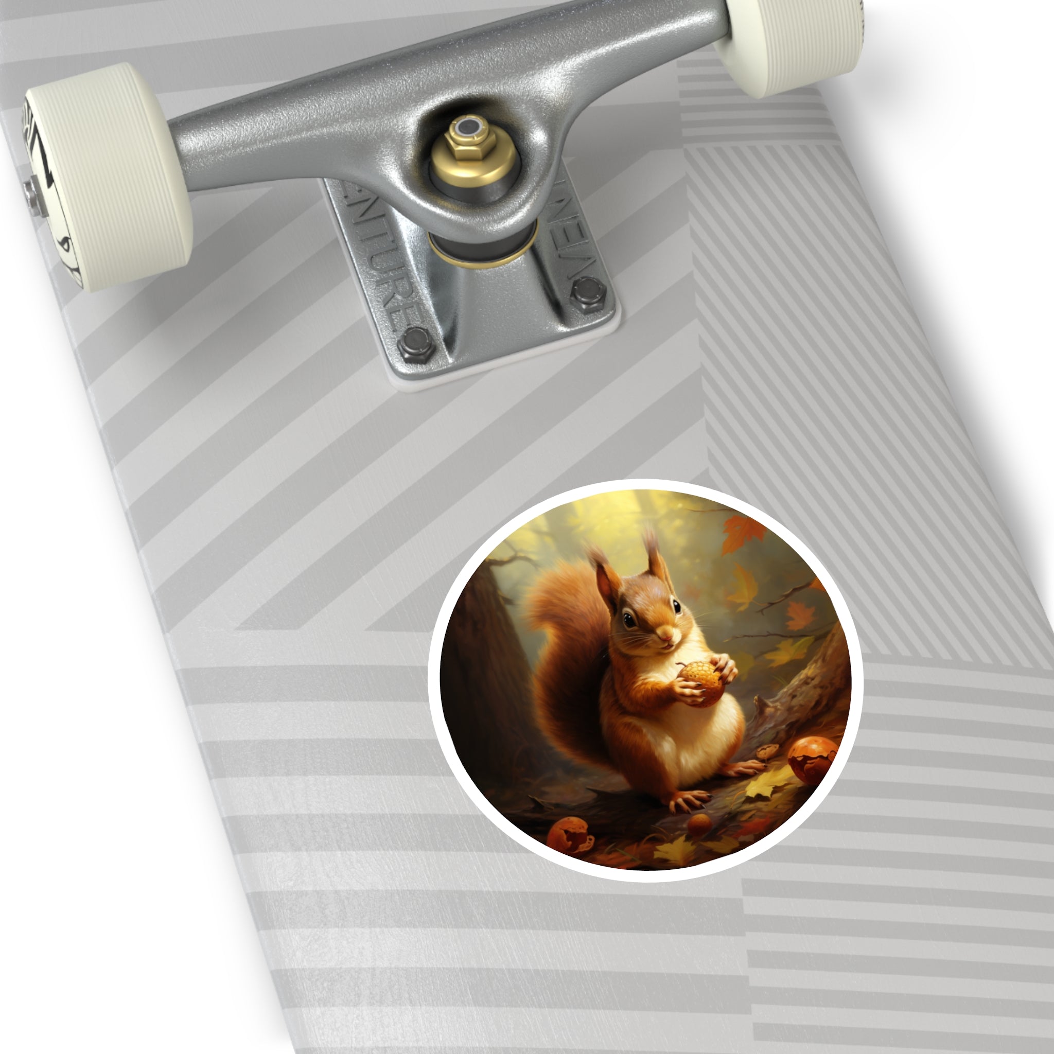 Autumn Squirrel Sticker, Forest Design, Cute Animal Art, Nature Scene