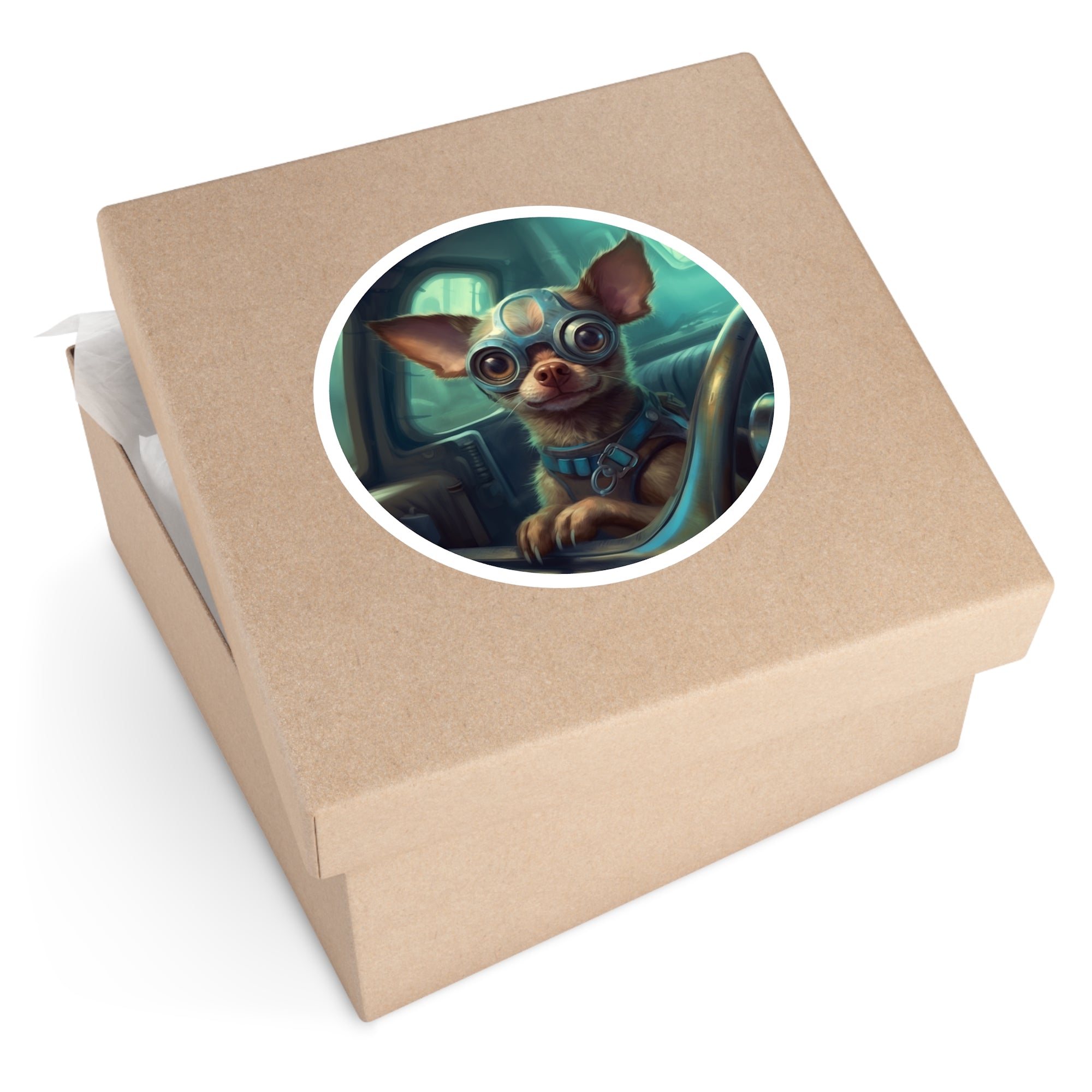 Driver Dog Sticker, Funny Car Ride Design, Adventurous Pet Art