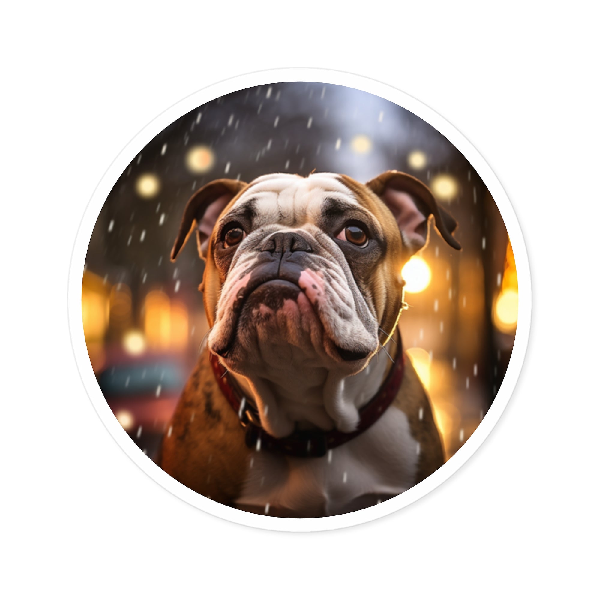 Bulldog Portrait, Soft Art Sticker, Notebook Decor, Pet Lover Gift