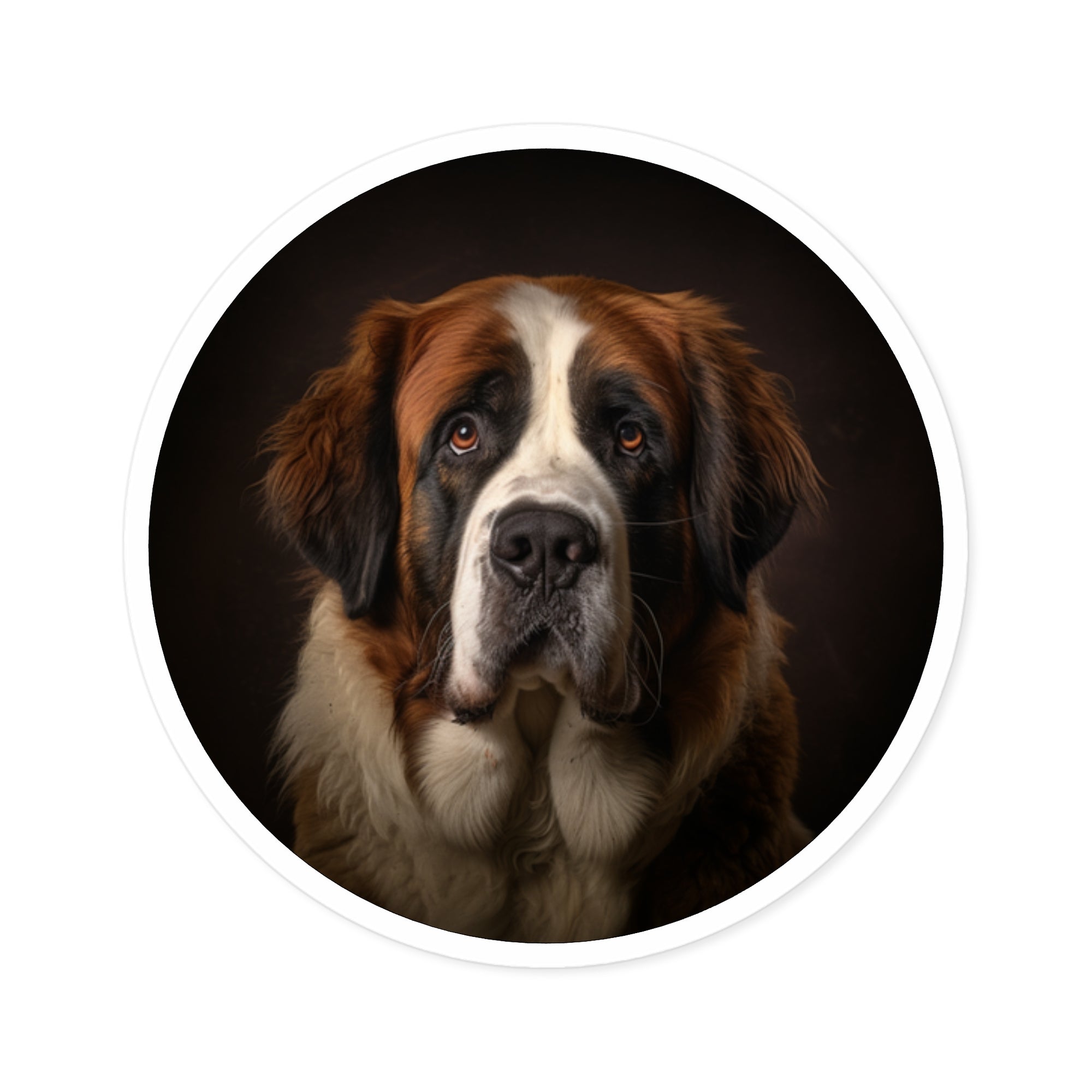Saint Bernard Sticker, Realistic Dog Portrait, Gentle Giant Art, Pet Lover Design