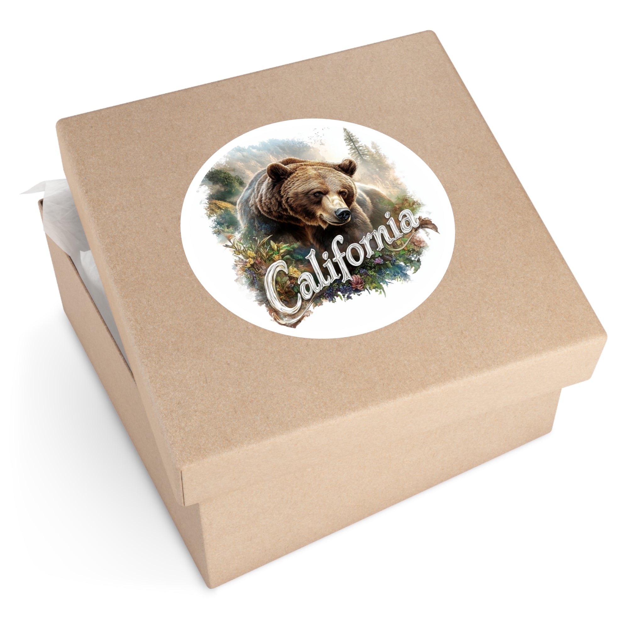 California Grizzly Sticker, Scenic Art, State Pride, Nature Design