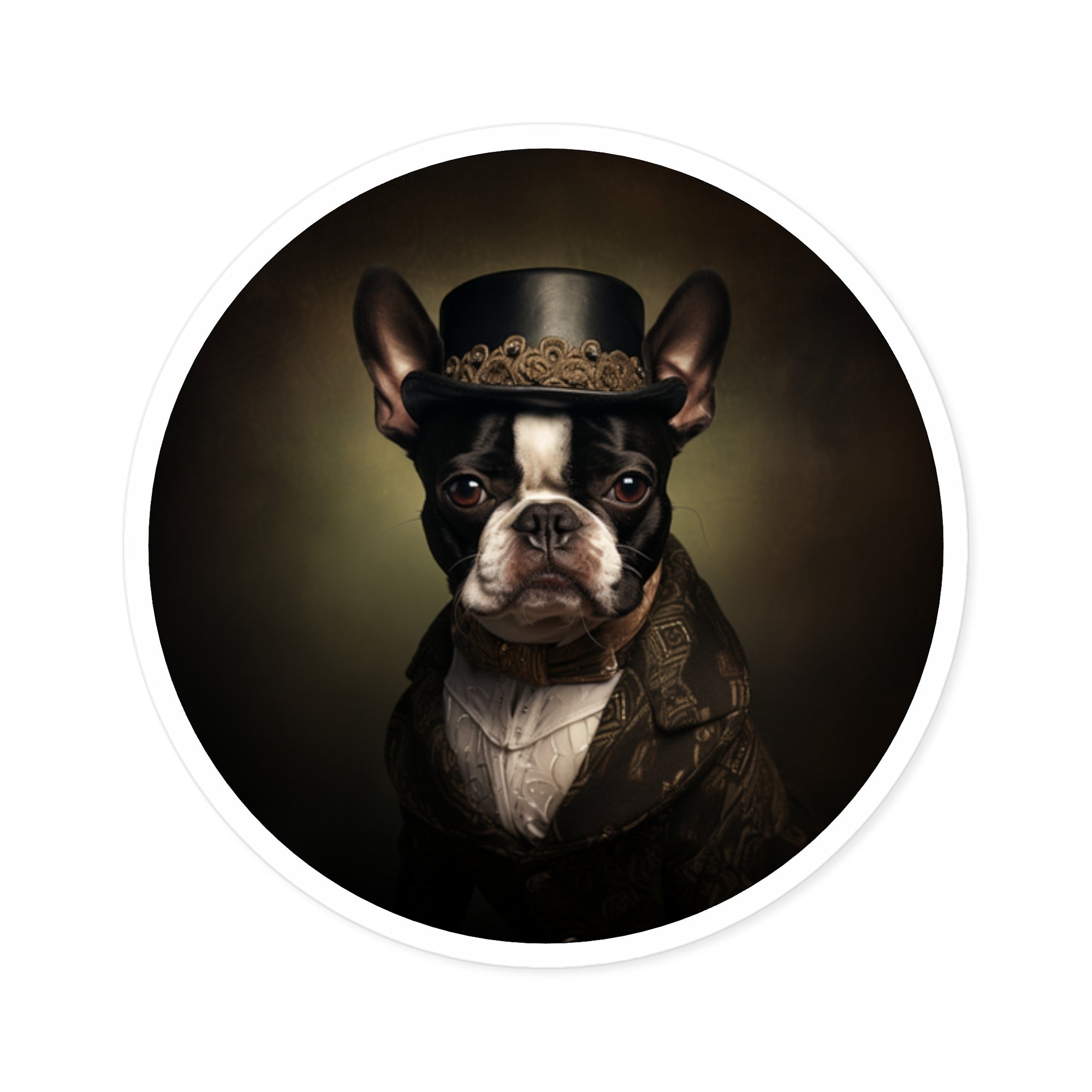 Boston Terrier, Gothic Sticker, Laptop Decal, Gift for Dog Lovers
